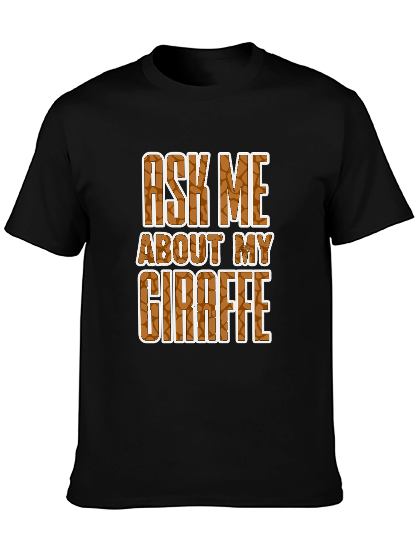 Black Ask Me About My Giraffe T-Shirt view 3