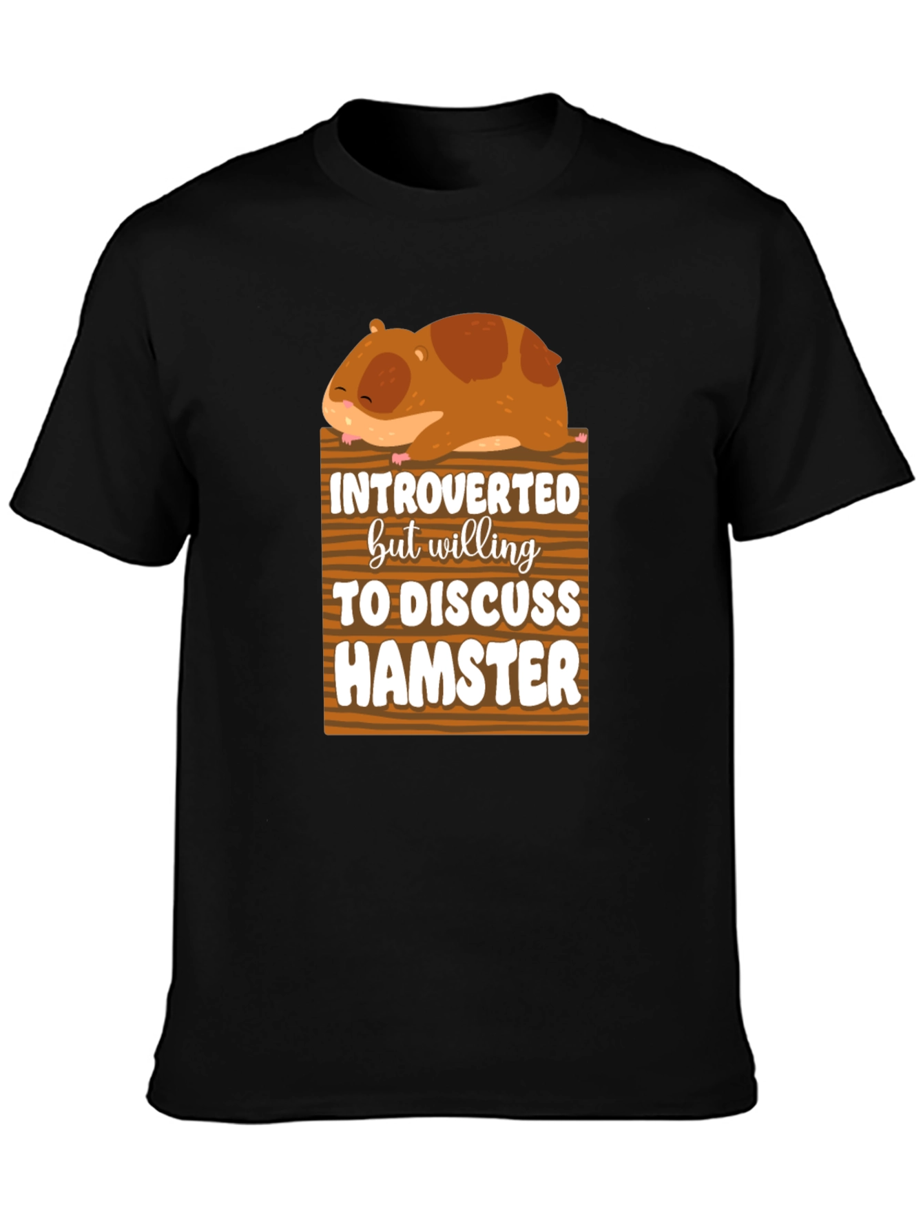 Black Introverted Hamster Graphic Tee view 3