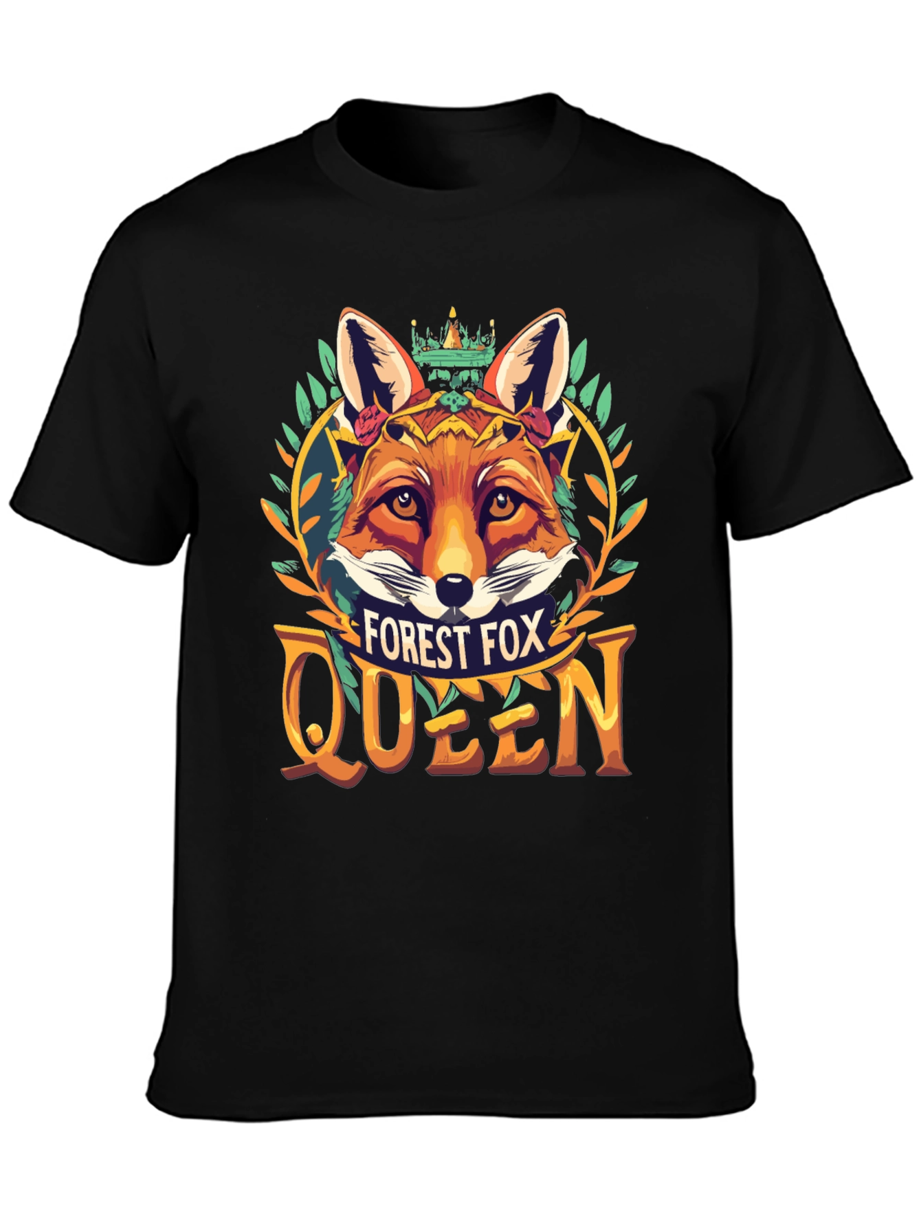 Black Forest Fox Queen Graphic Tee view 3