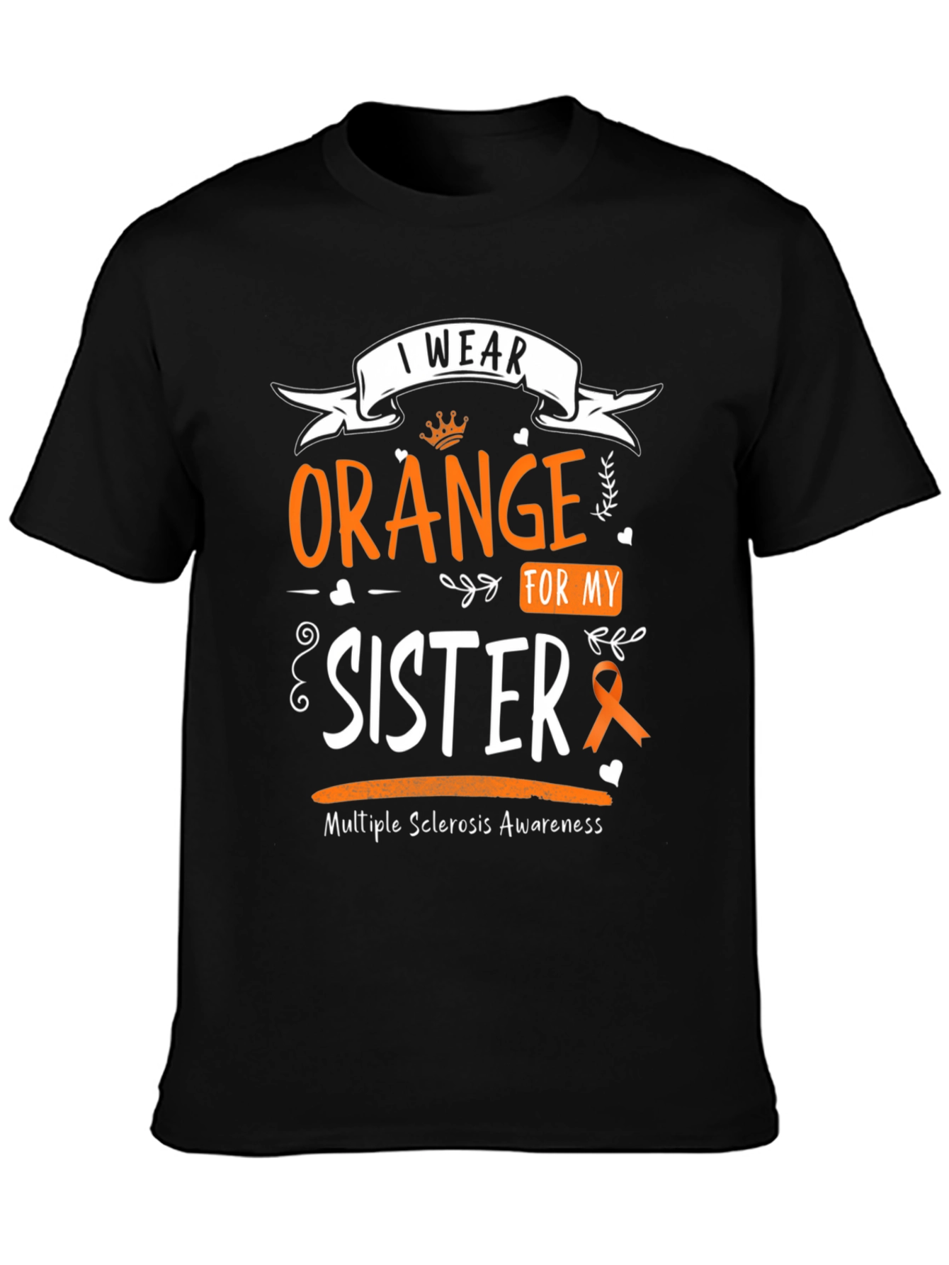 Black I Wear Orange For My Sister T-Shirt view 3