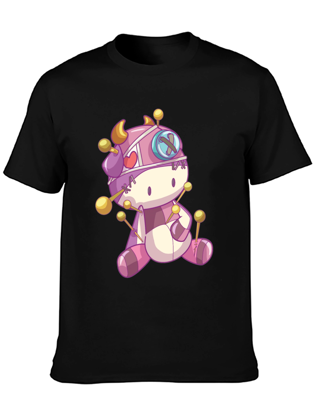 Black Voodoo Doll Graphic Tee - Unique Design, Soft Cotton view 3