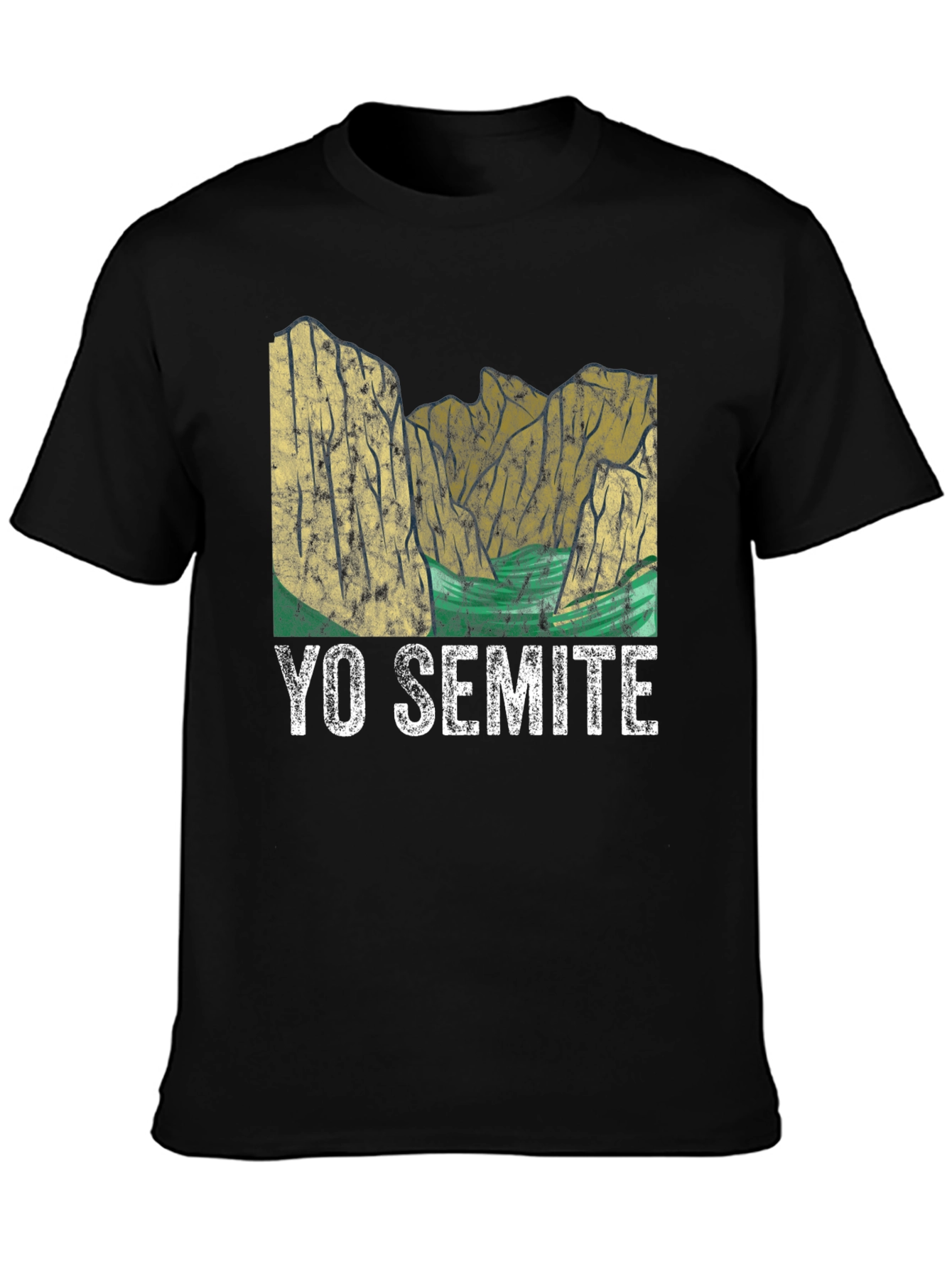 Black Yo Semite Graphic T-Shirt - Black Crew Neck Tee view 3