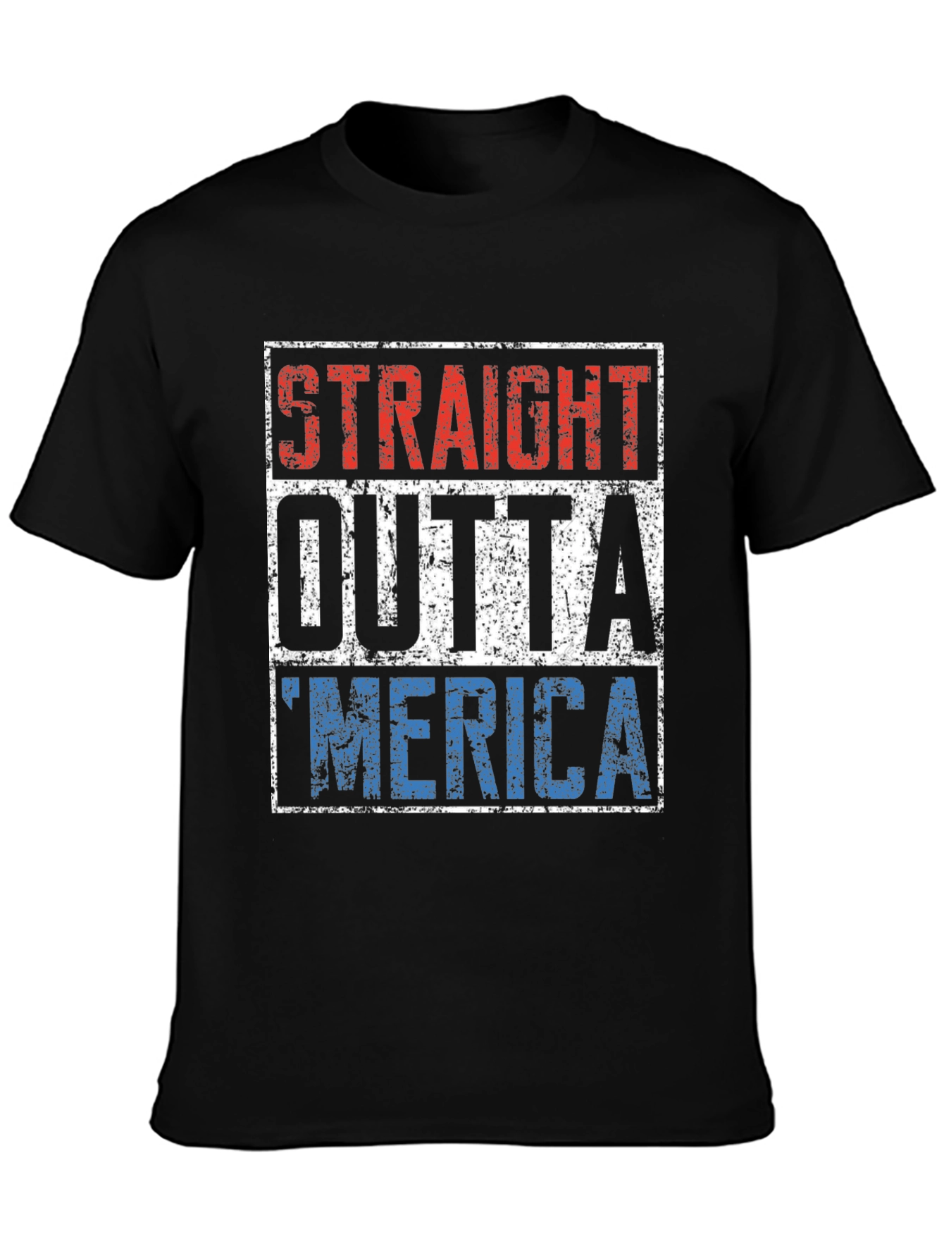 Black Straight Outta 'Merica T-Shirt view 3