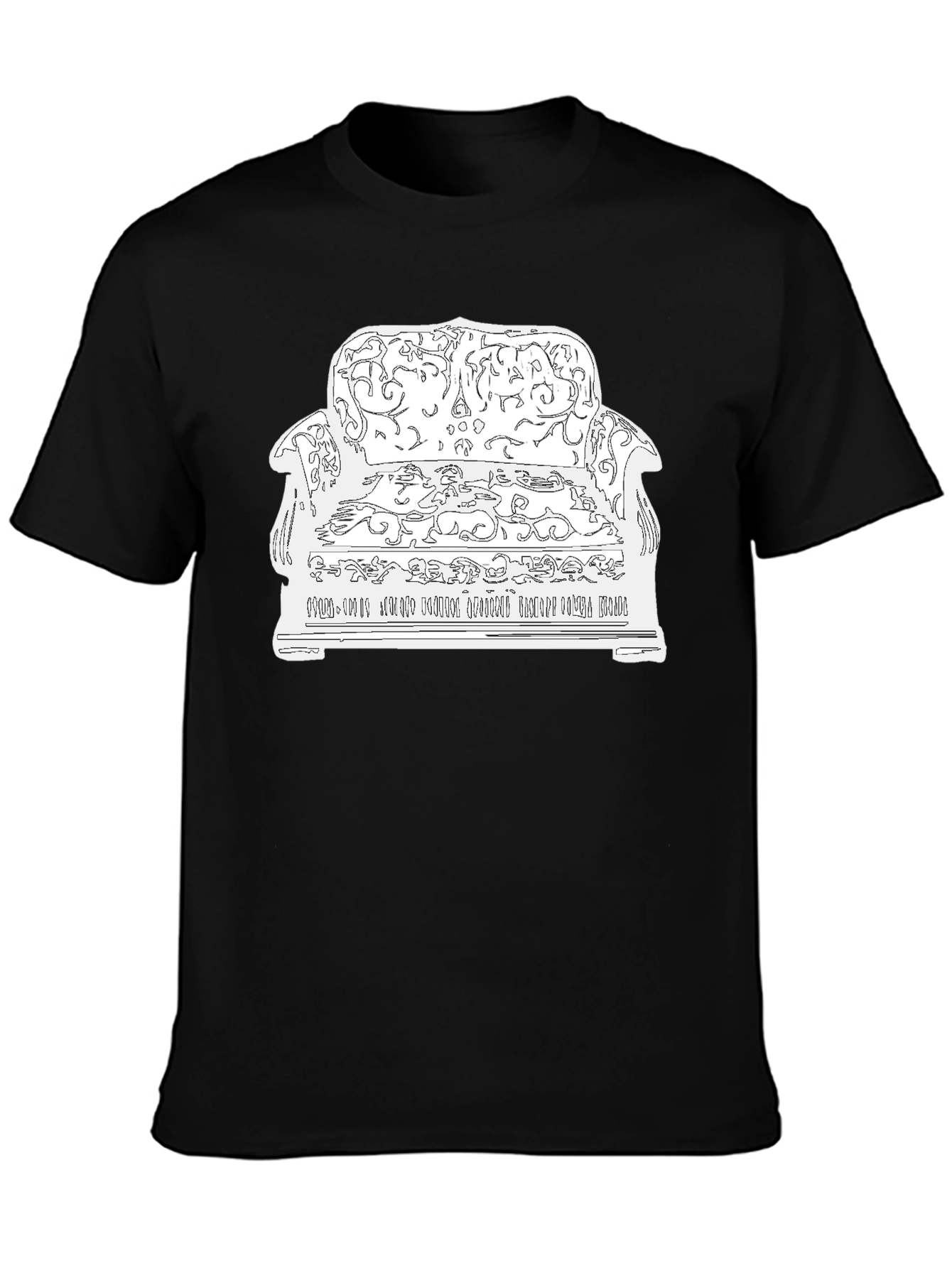 Black Novelty Graphic Tee: Couch Potato Design view 3