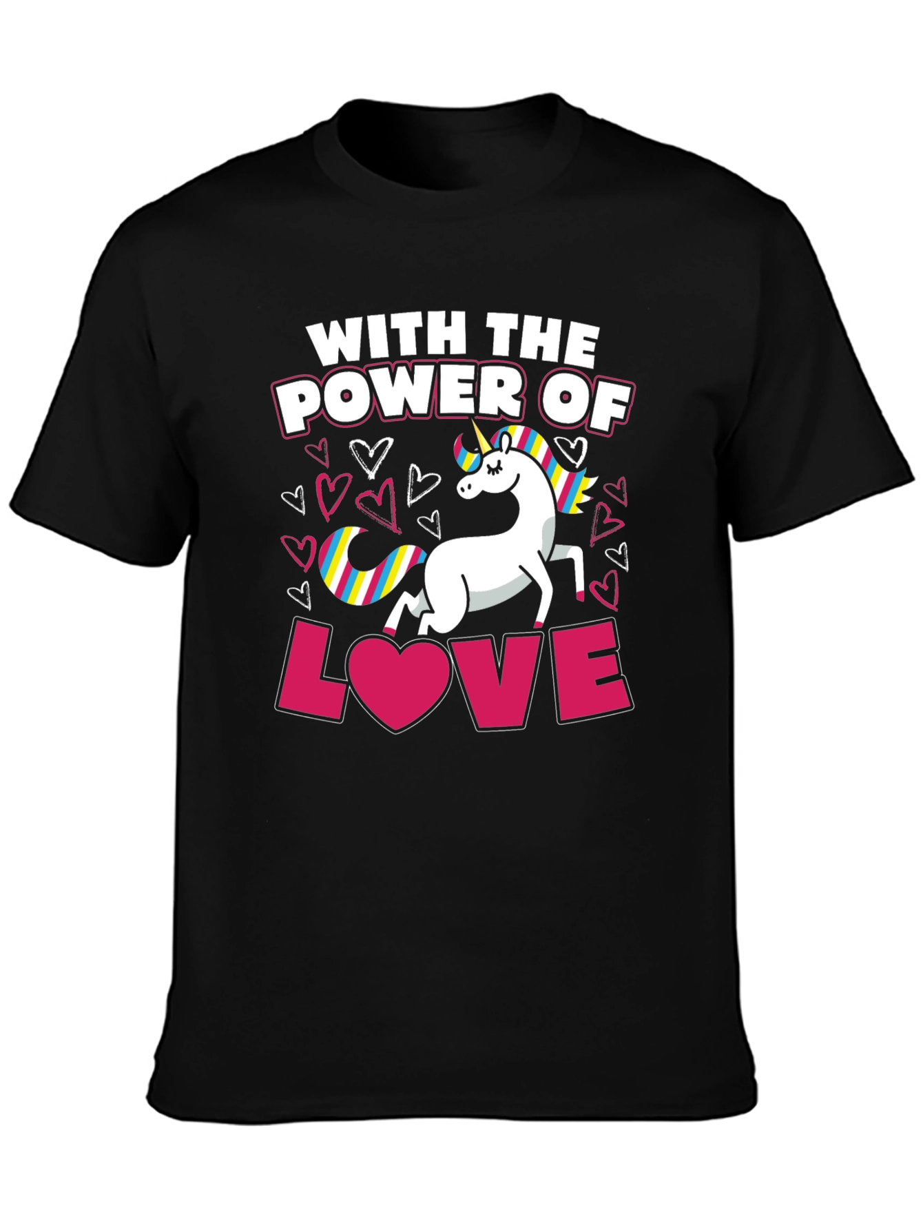 Black Unicorn Power of Love T-Shirt view 3