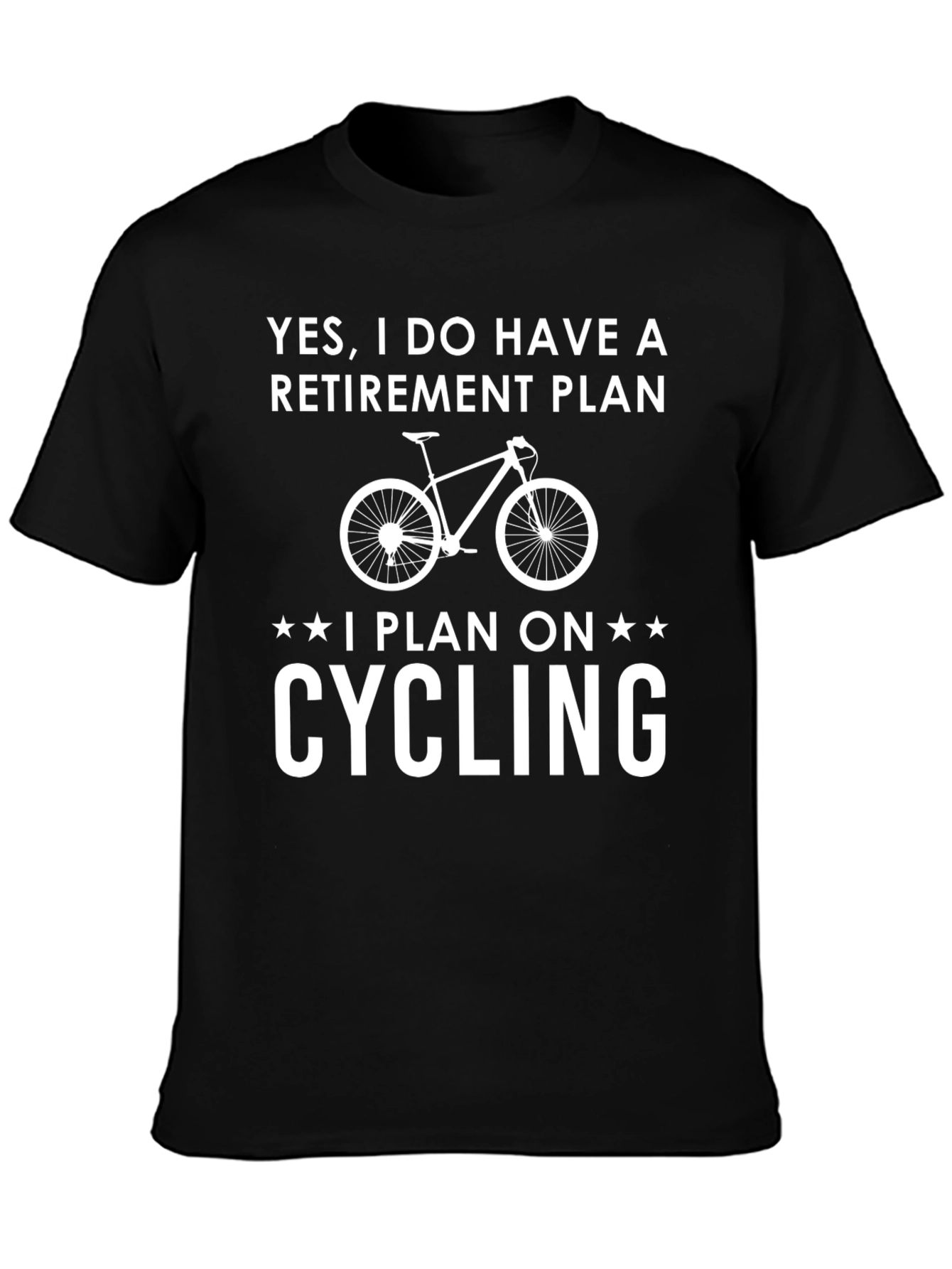 Black Cycling Retirement Plan Graphic Tee view 3