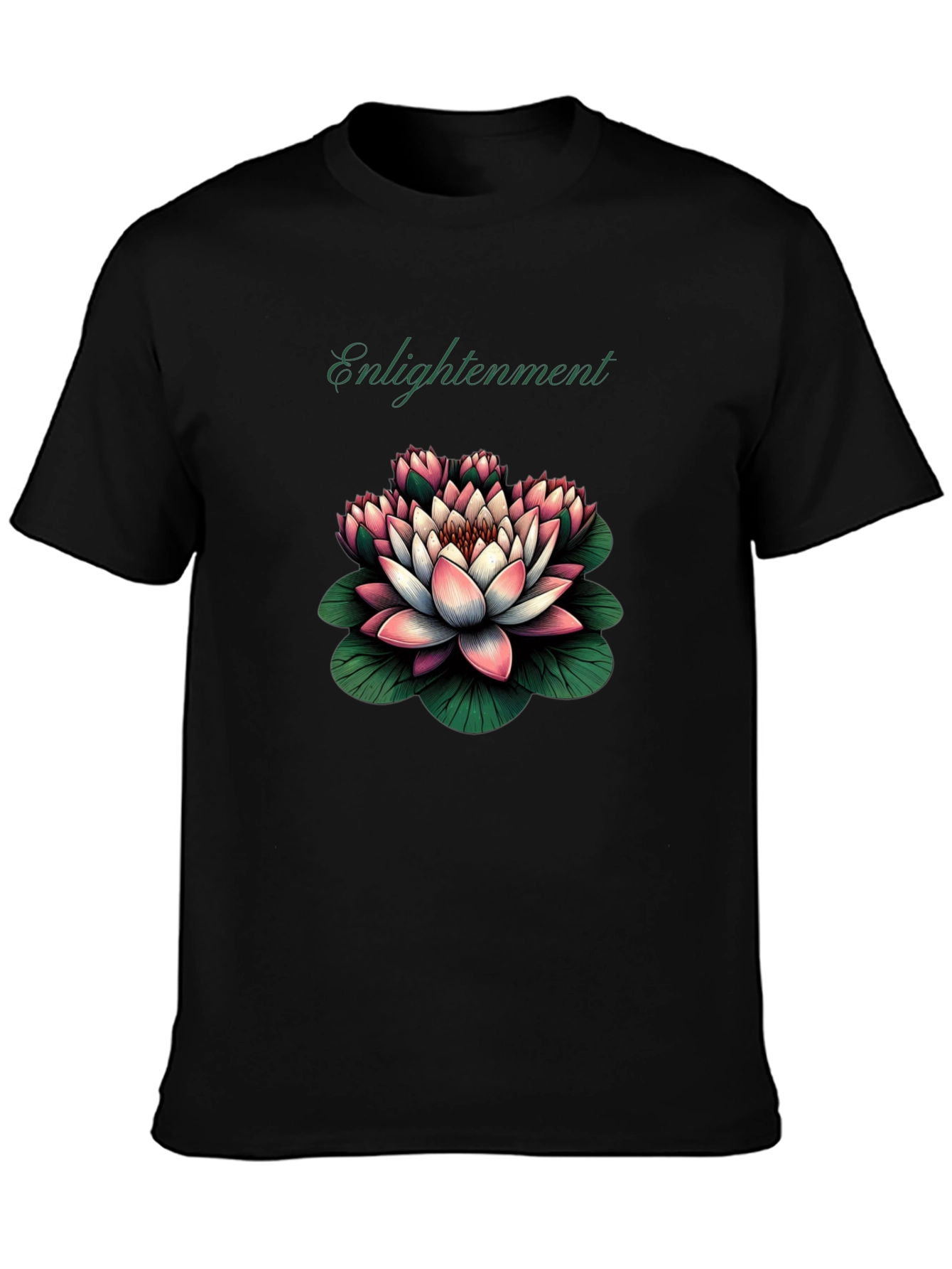 Black Enlightenment Lotus Graphic Tee - Black view 3