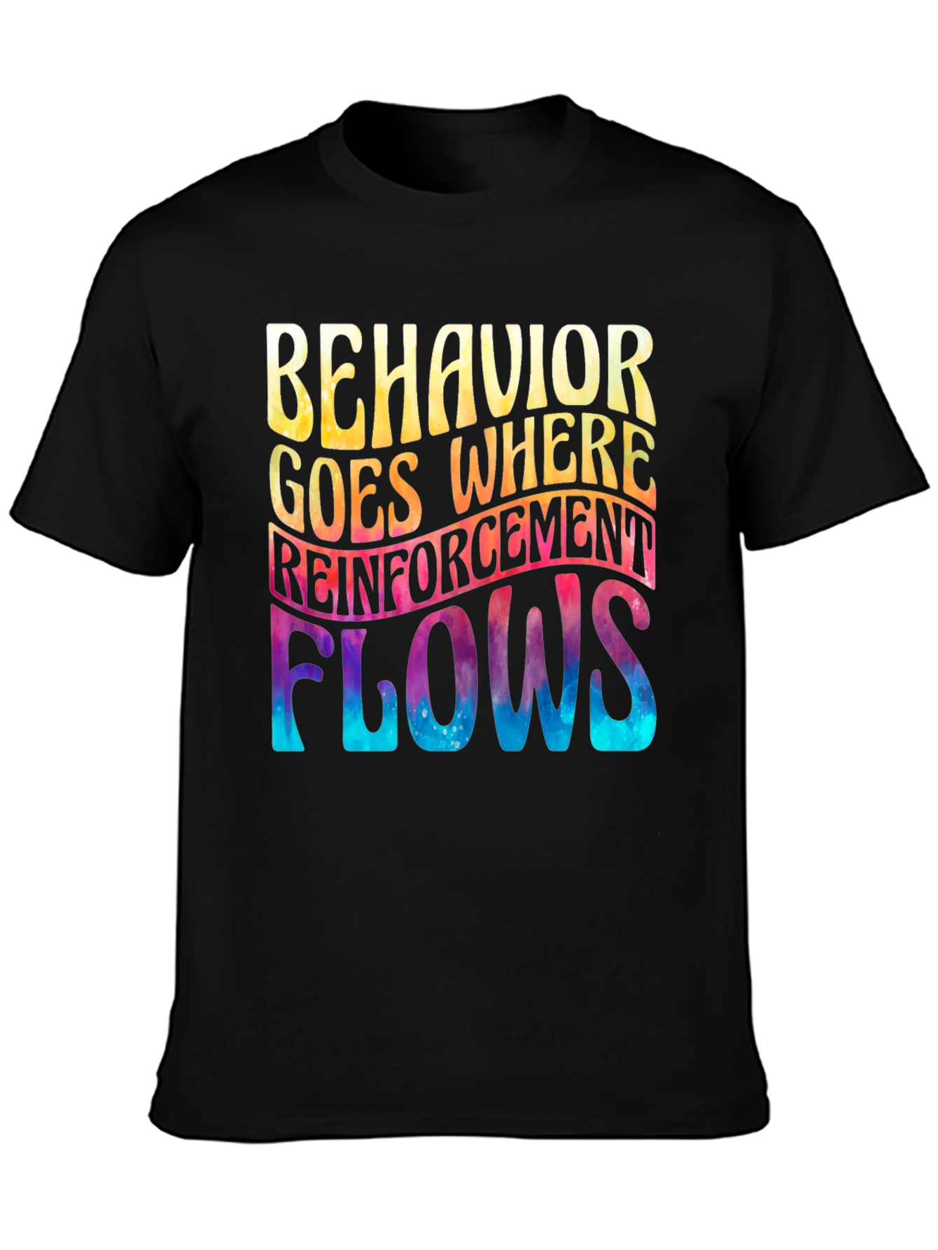 Black Behavior Reinforcement Flows Graphic Tee view 3