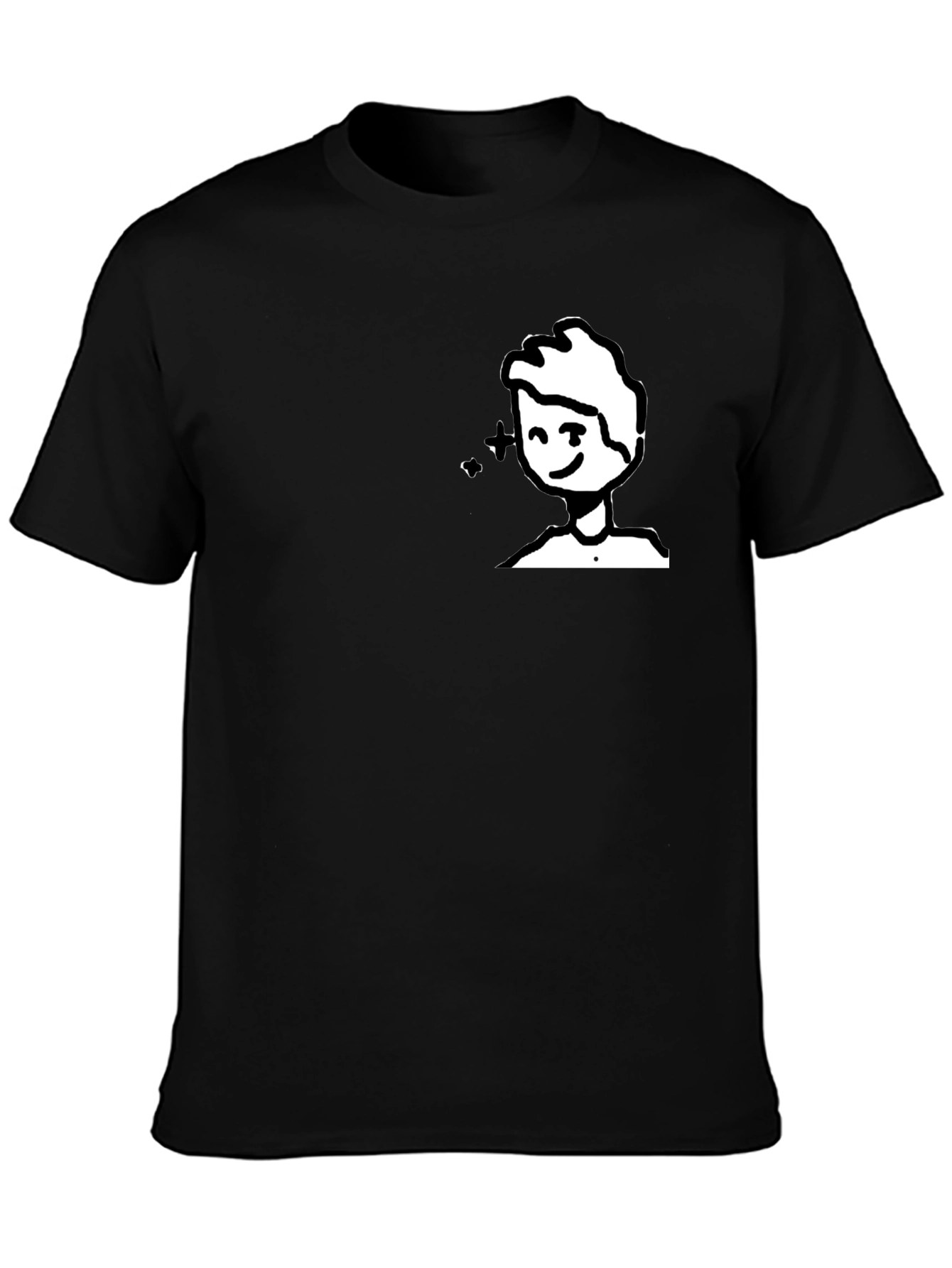 Black Whimsical Cartoon Graphic Tee - Black view 3