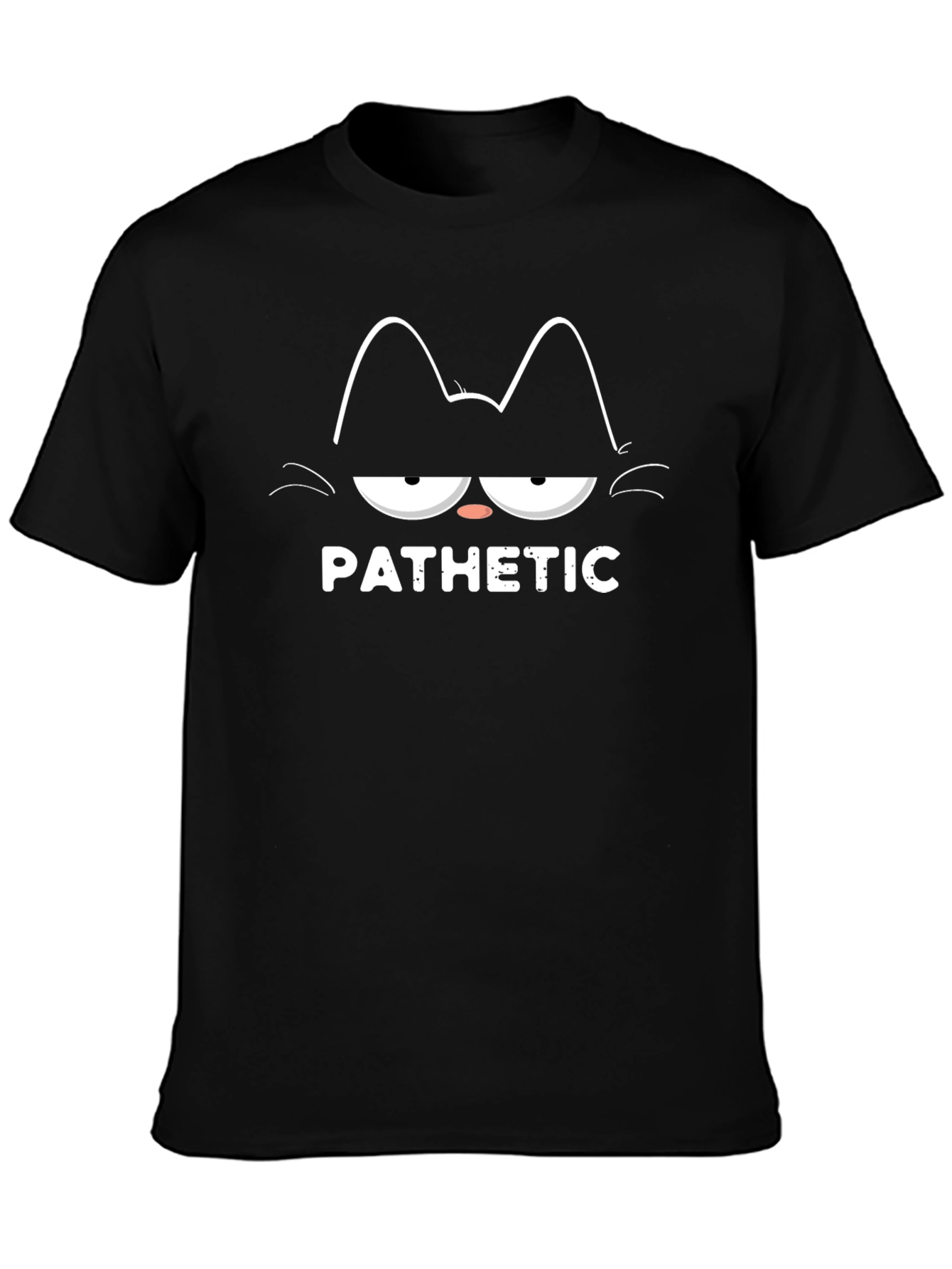 Black Pathetic Cat Graphic T-Shirt - Black view 3