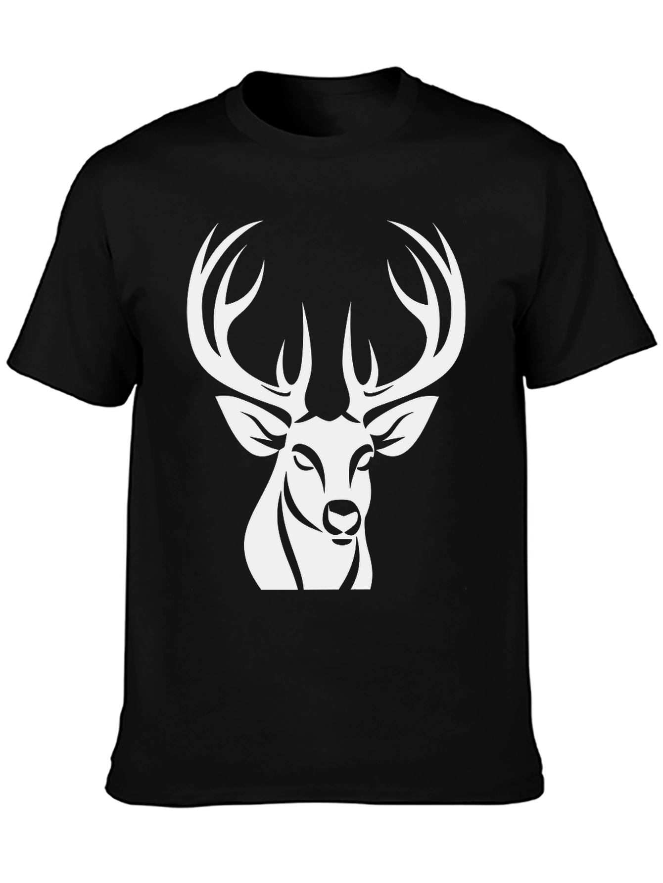 Black Deer Graphic Tee - Stylish Black Cotton Shirt view 3