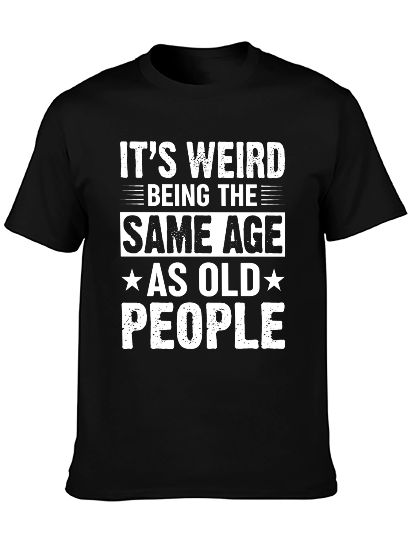 Black Funny 'Same Age as Old People' Graphic Tee view 3