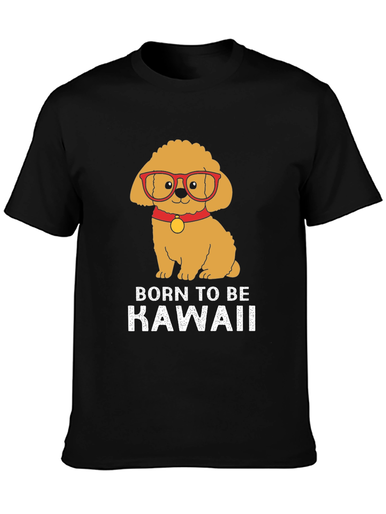 Black Kawaii Dog T-Shirt view 3