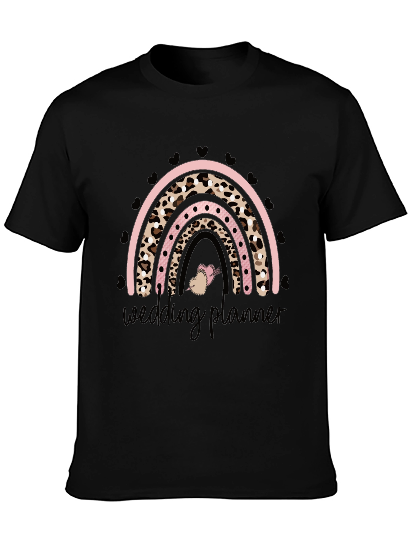 Black Wedding Planner Rainbow Graphic Tee view 3