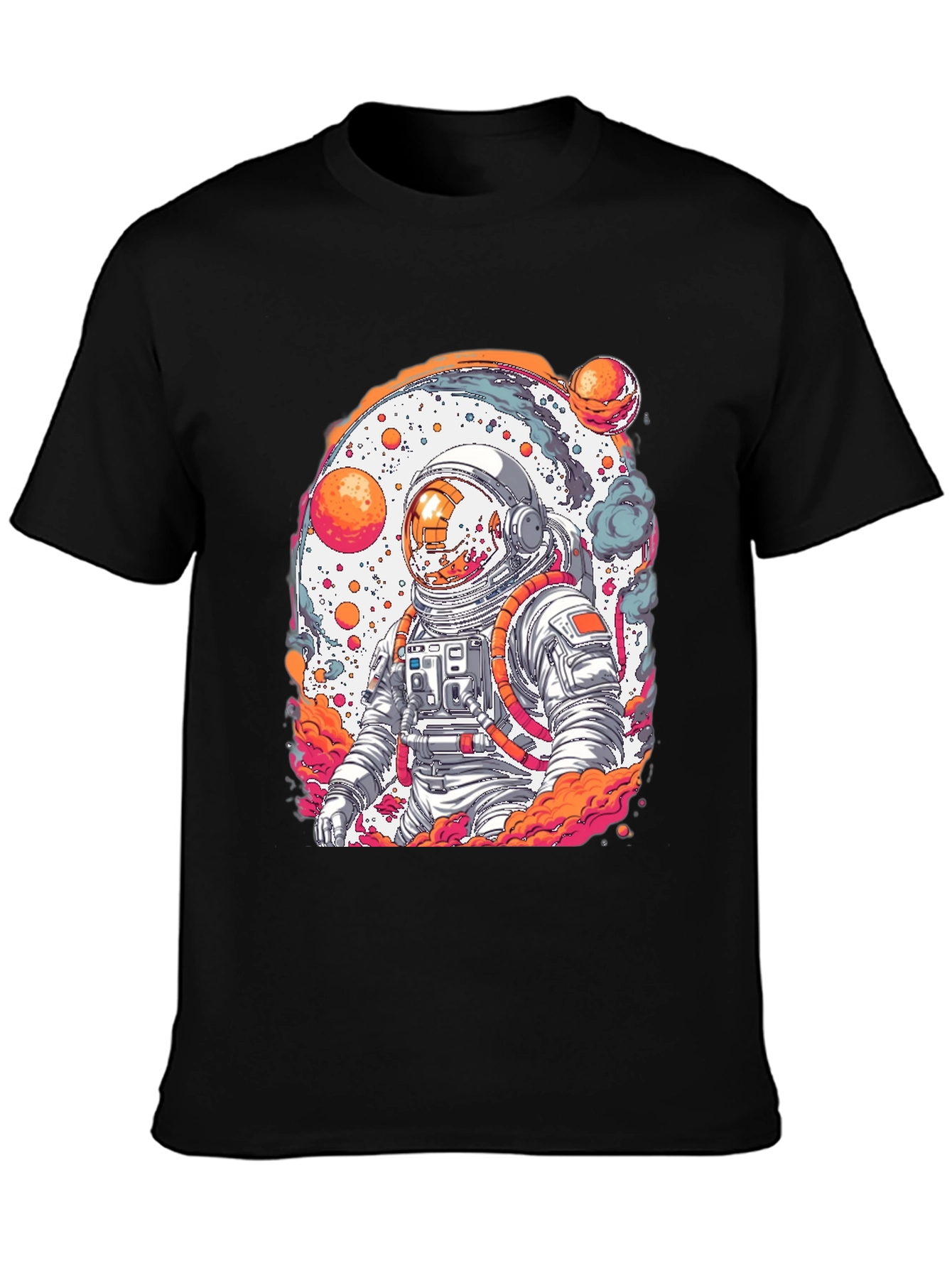 Black Astronaut Graphic Tee - Black Cotton Blend view 3