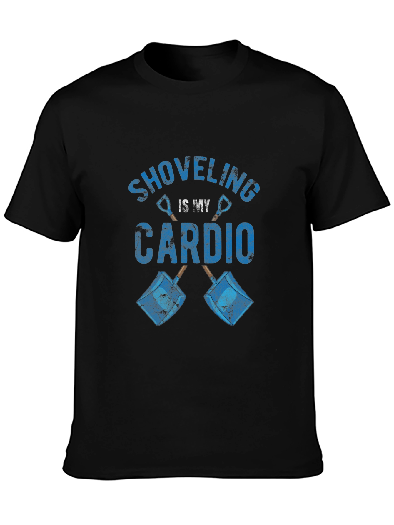 Black Shoveling is My Cardio Graphic Tee - Black view 3