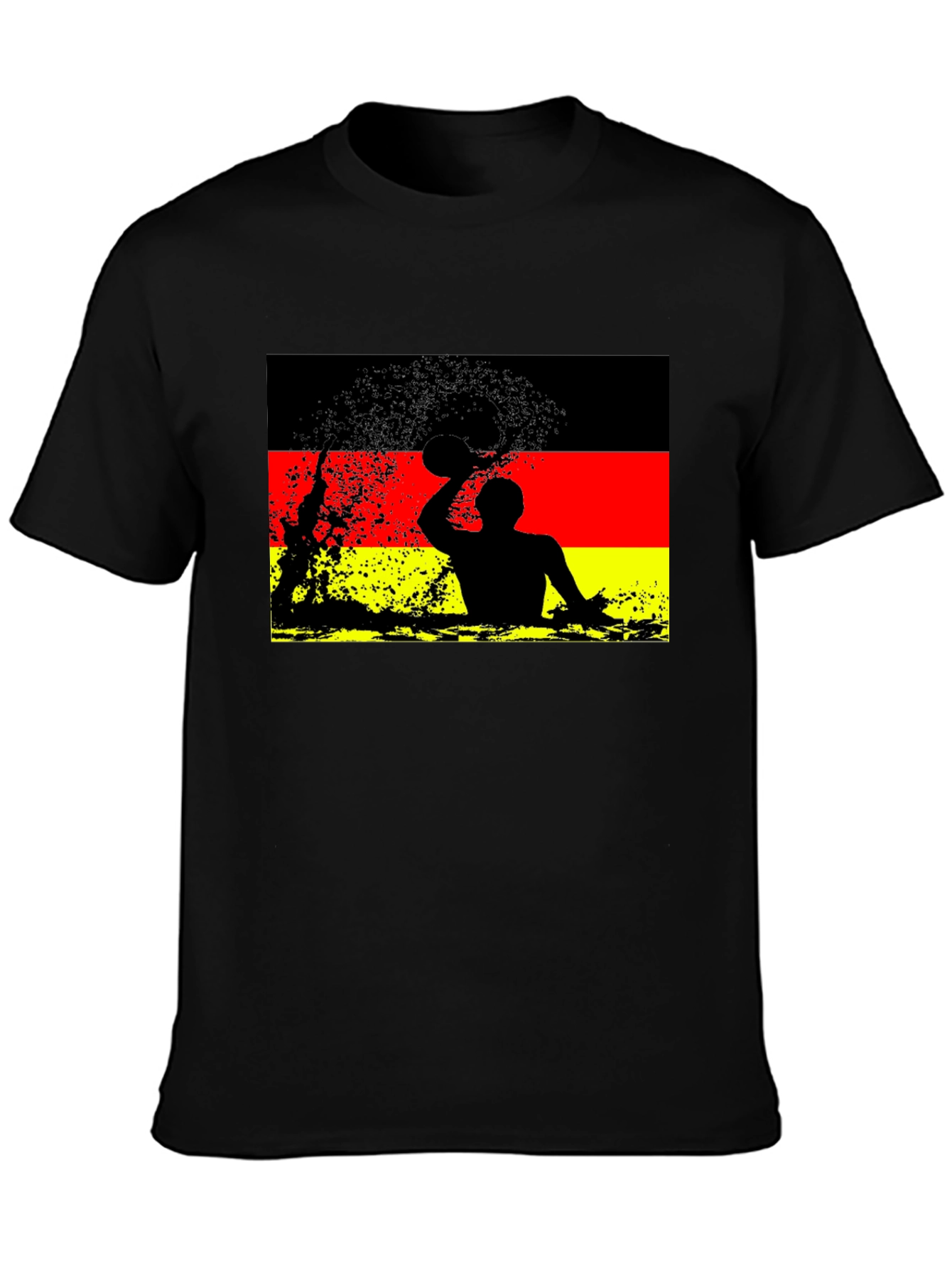 Black German Water Polo T-Shirt - Black view 3