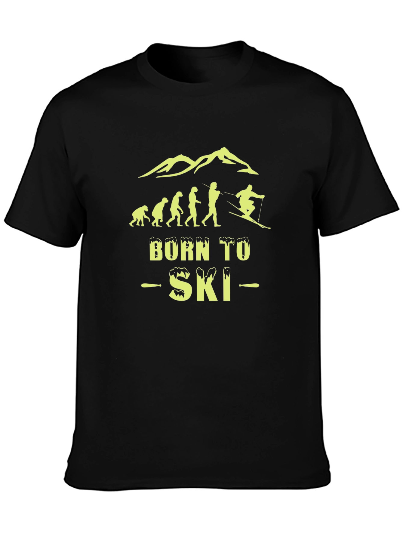 Black Born to Ski Evolution T-Shirt view 3