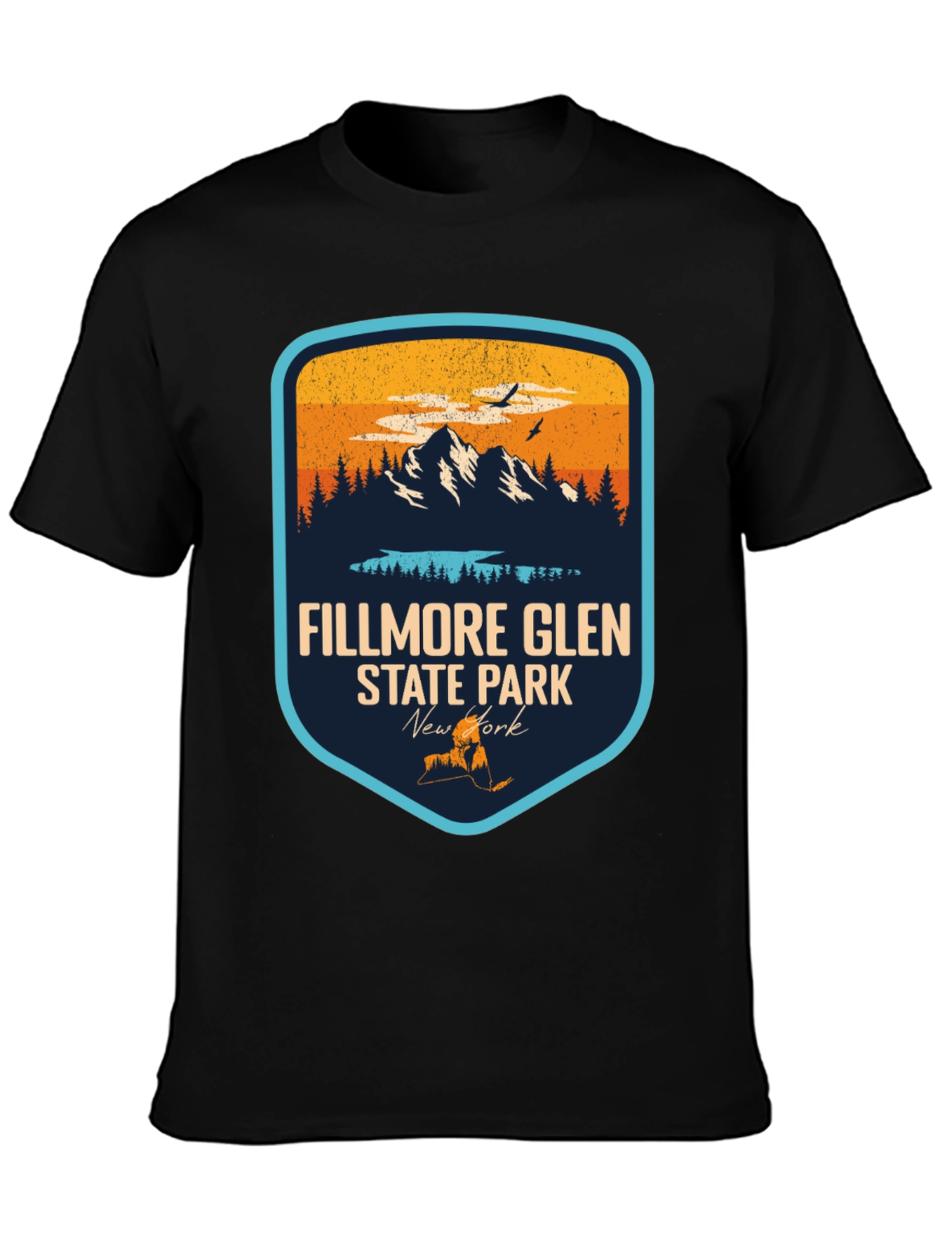 Black Fillmore Glen State Park Black T-Shirt view 3