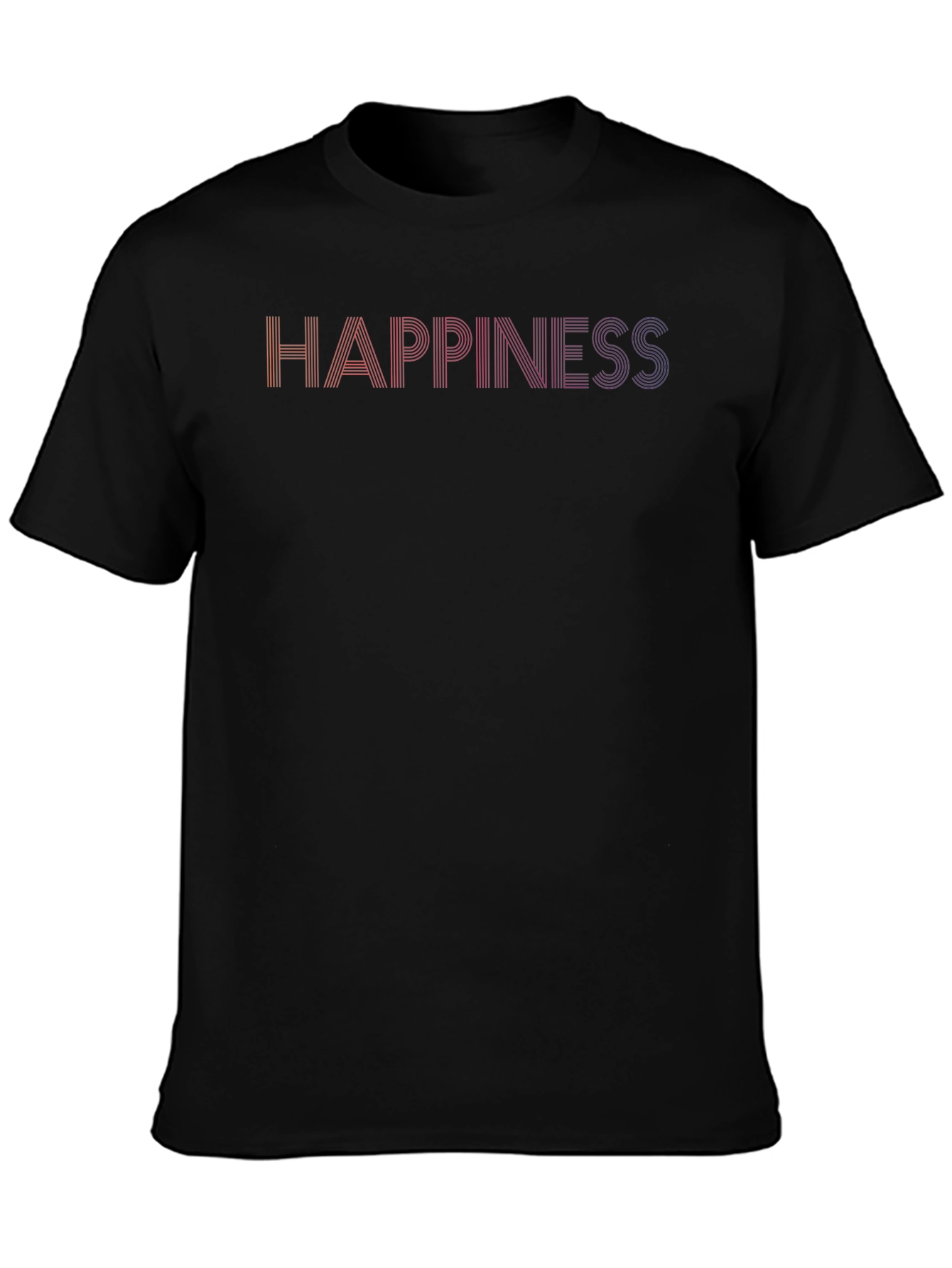 Black Happiness Graphic Tee - Retro Style view 3