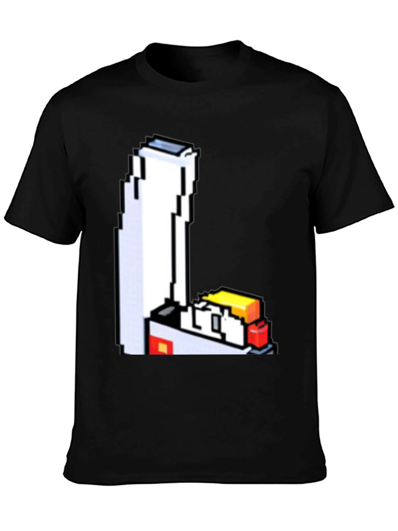 Black 8-Bit Lighter Graphic Tee - Retro Style view 3
