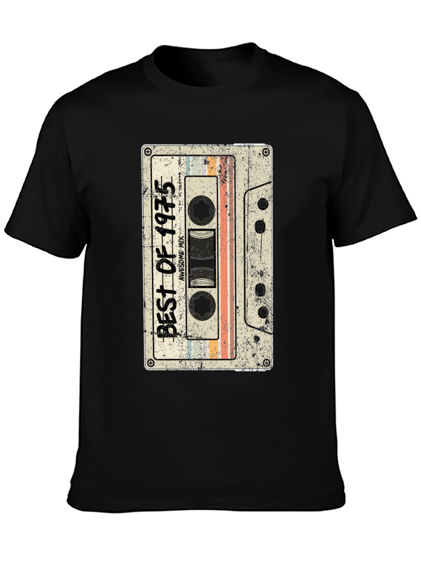 Black Best of 1975 Cassette Tape Graphic Tee view 3