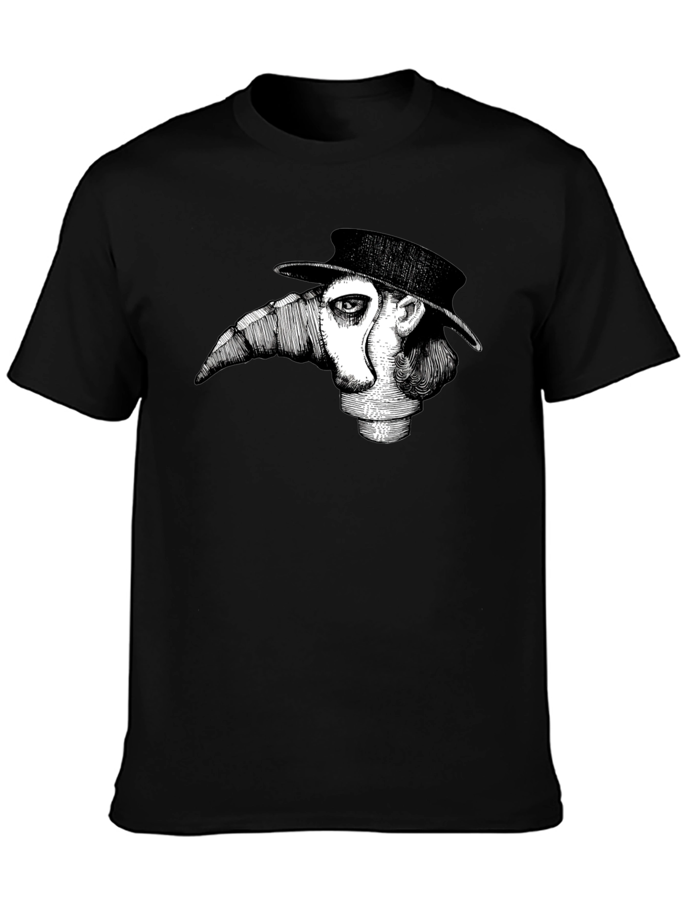 Black Plague Doctor Graphic T-Shirt - Unique Design view 3