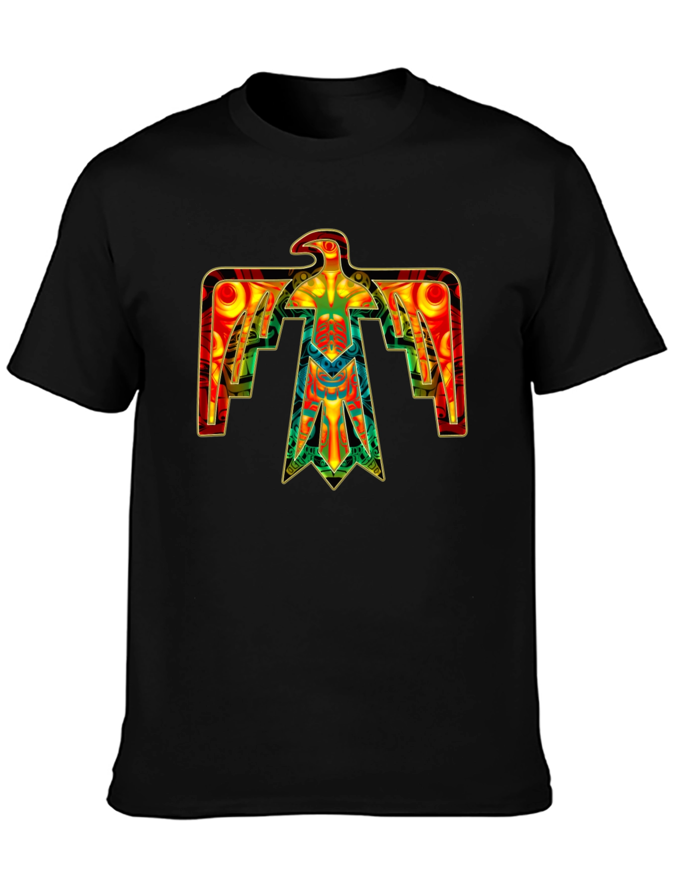 Black Thunderbird Graphic Black T-Shirt view 3