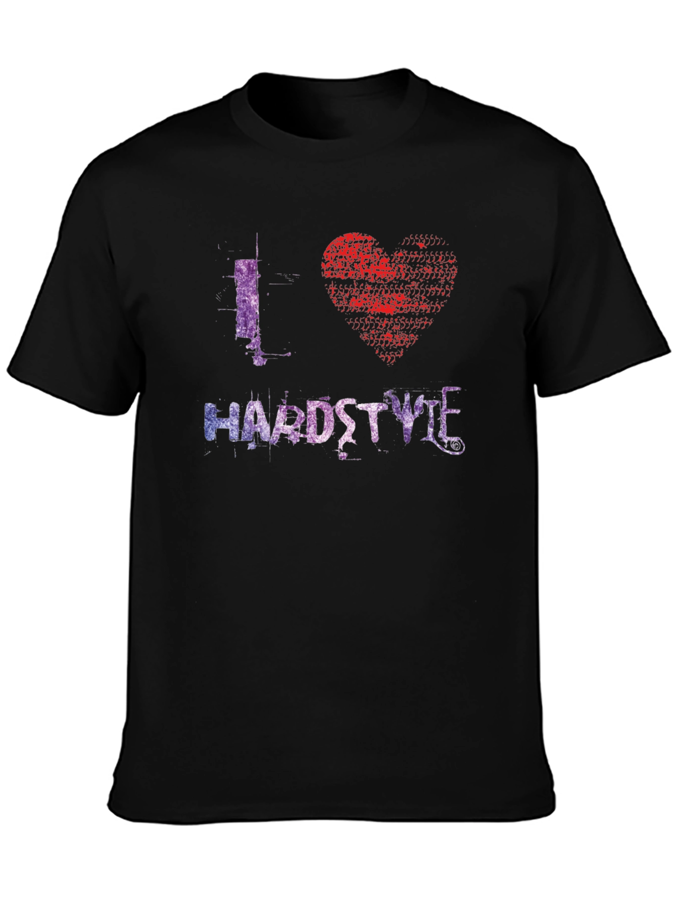 Black I Heart Hardstyle Graphic Black T-Shirt view 3