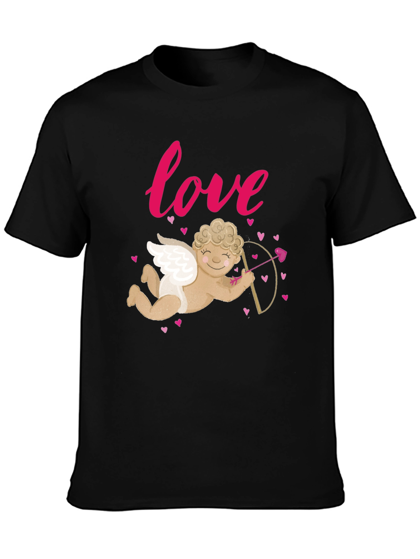 Black Love Cupid Valentine's Day Graphic T-Shirt view 3