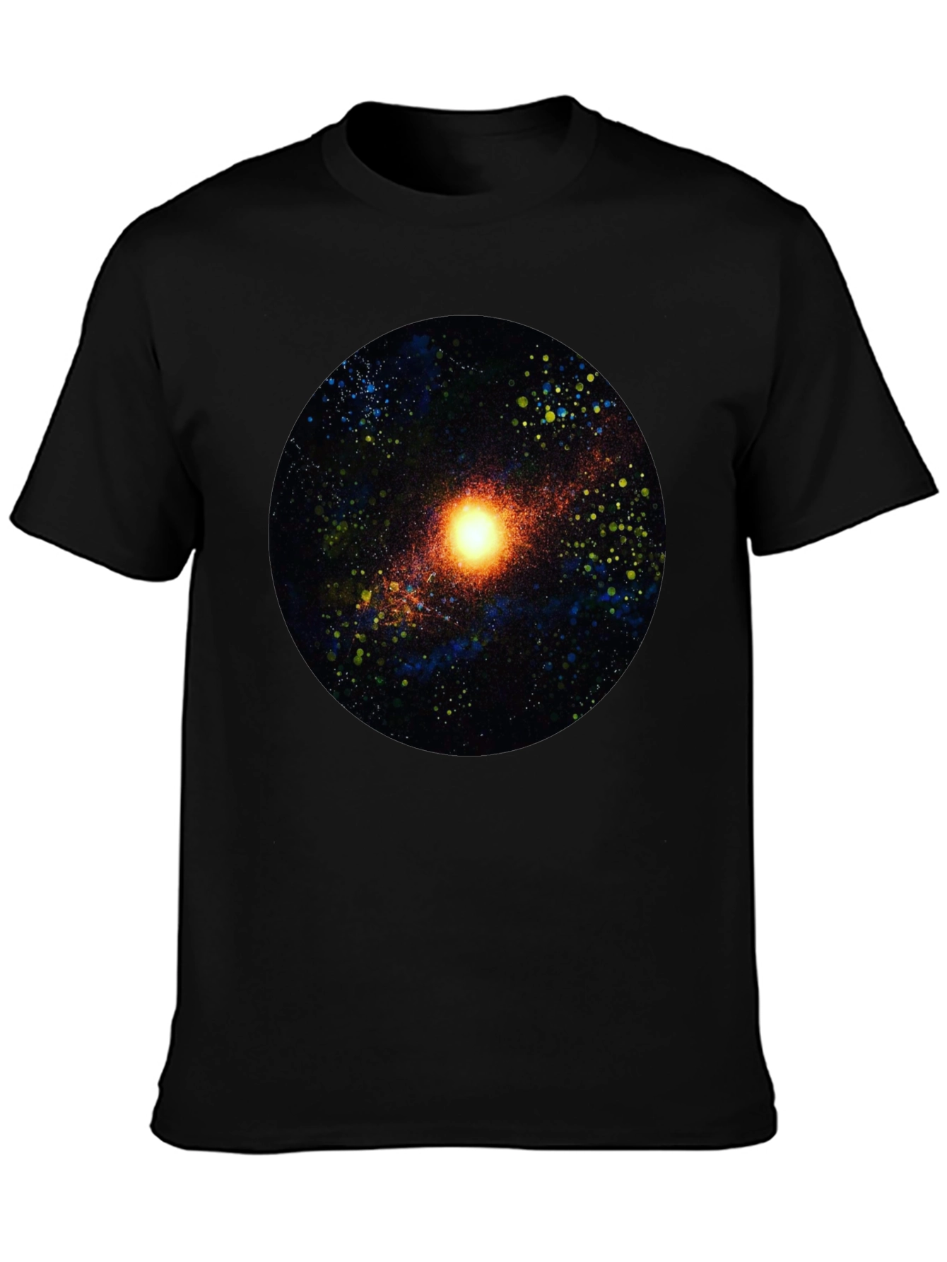 Black Galaxy Print Black T-Shirt view 3