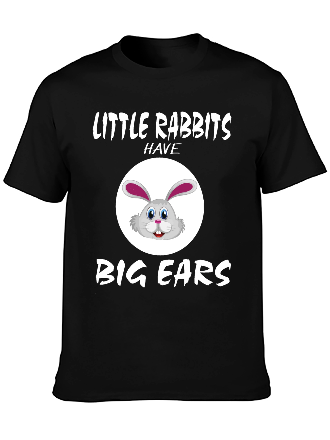 Black Little Rabbits Big Ears Graphic Tee view 3