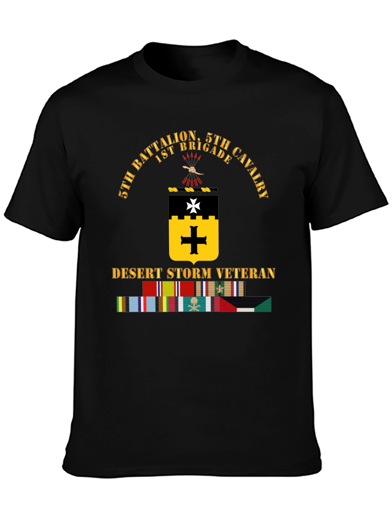 Black 5th Battalion Desert Storm Veteran T-Shirt view 3