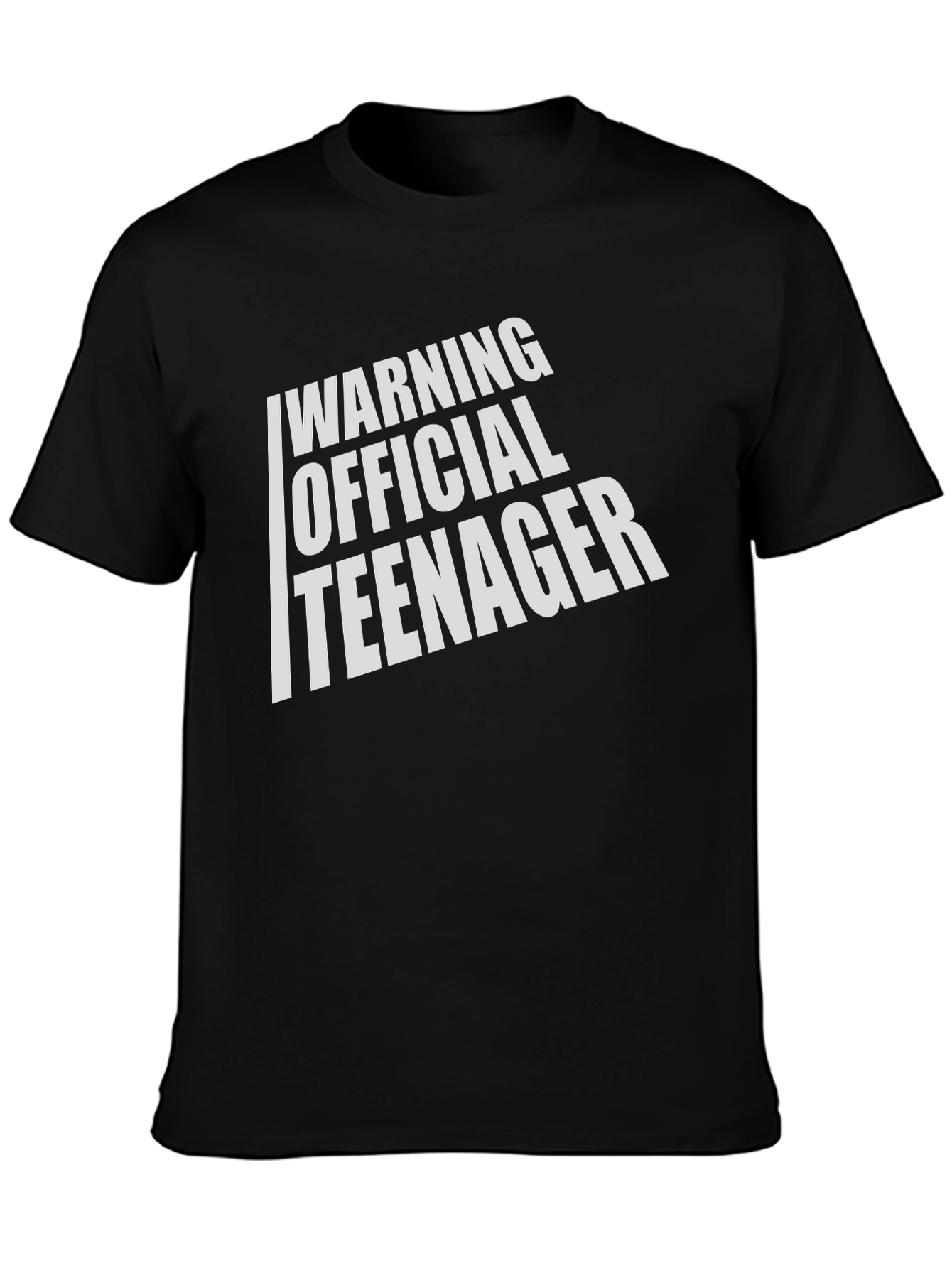 Black Warning Official Teenager T-Shirt - Black view 3