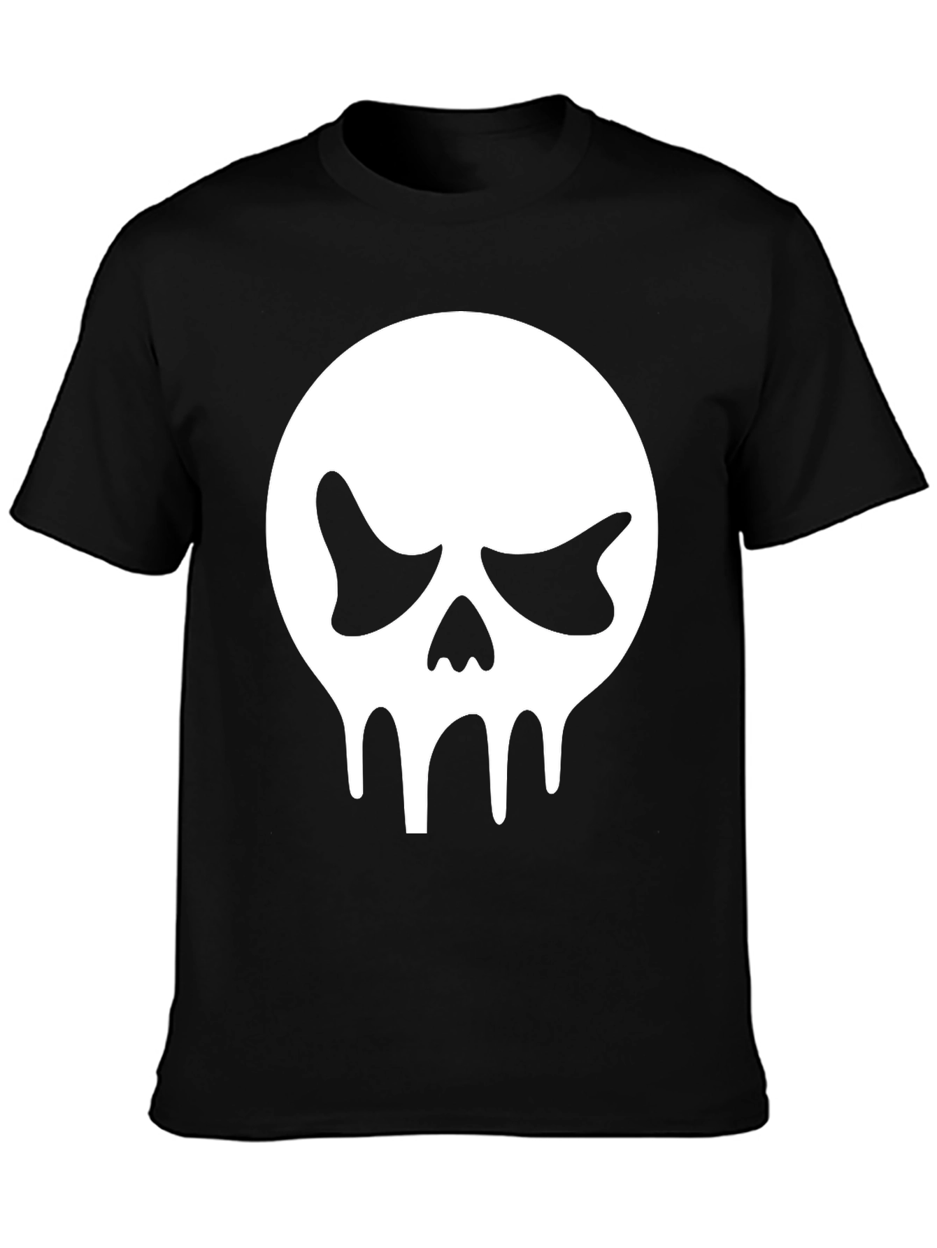 Black Skull Graphic Tee - Black Cotton T-Shirt view 3