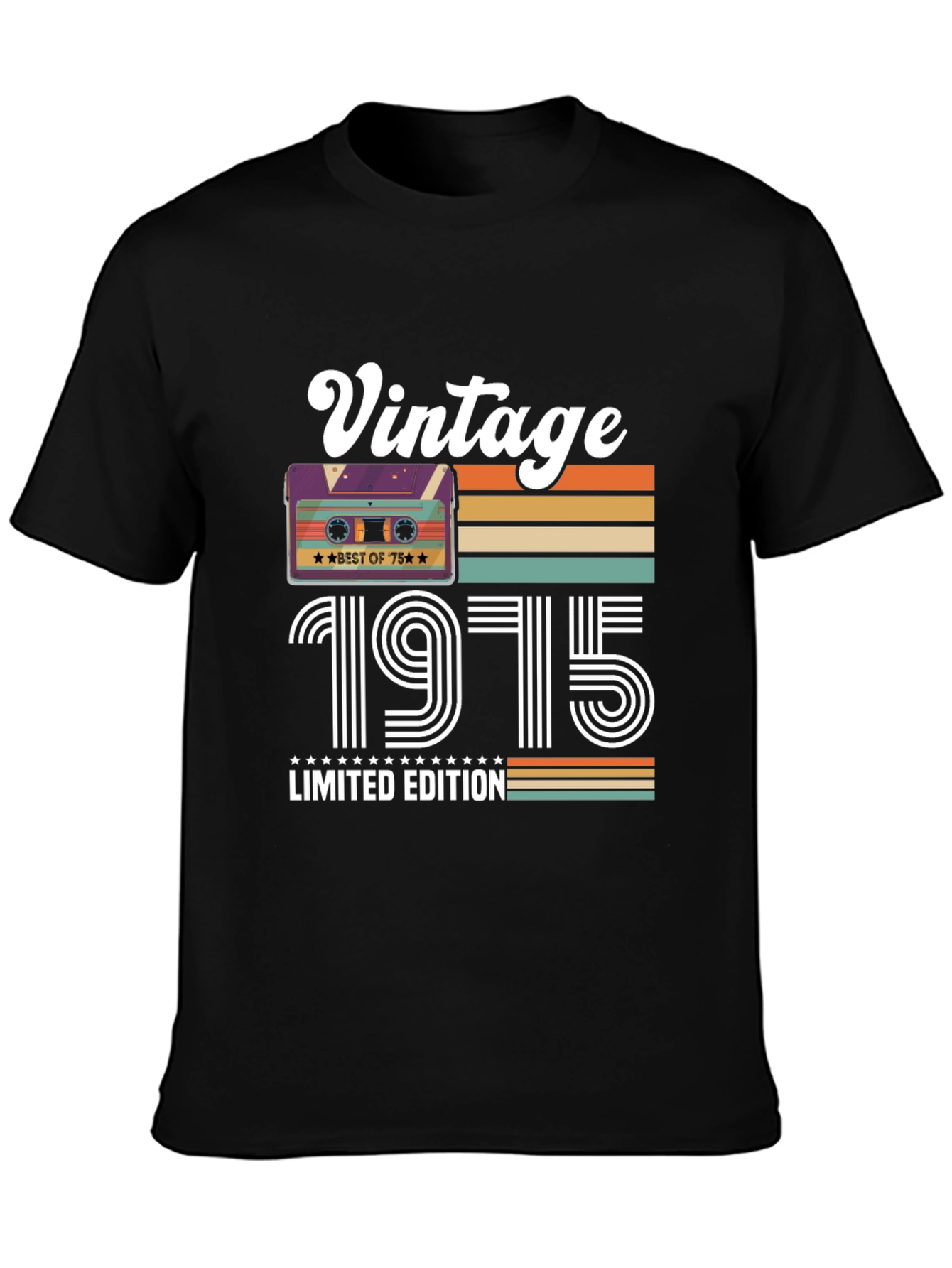 Black Vintage 1975 Limited Edition T-Shirt view 3