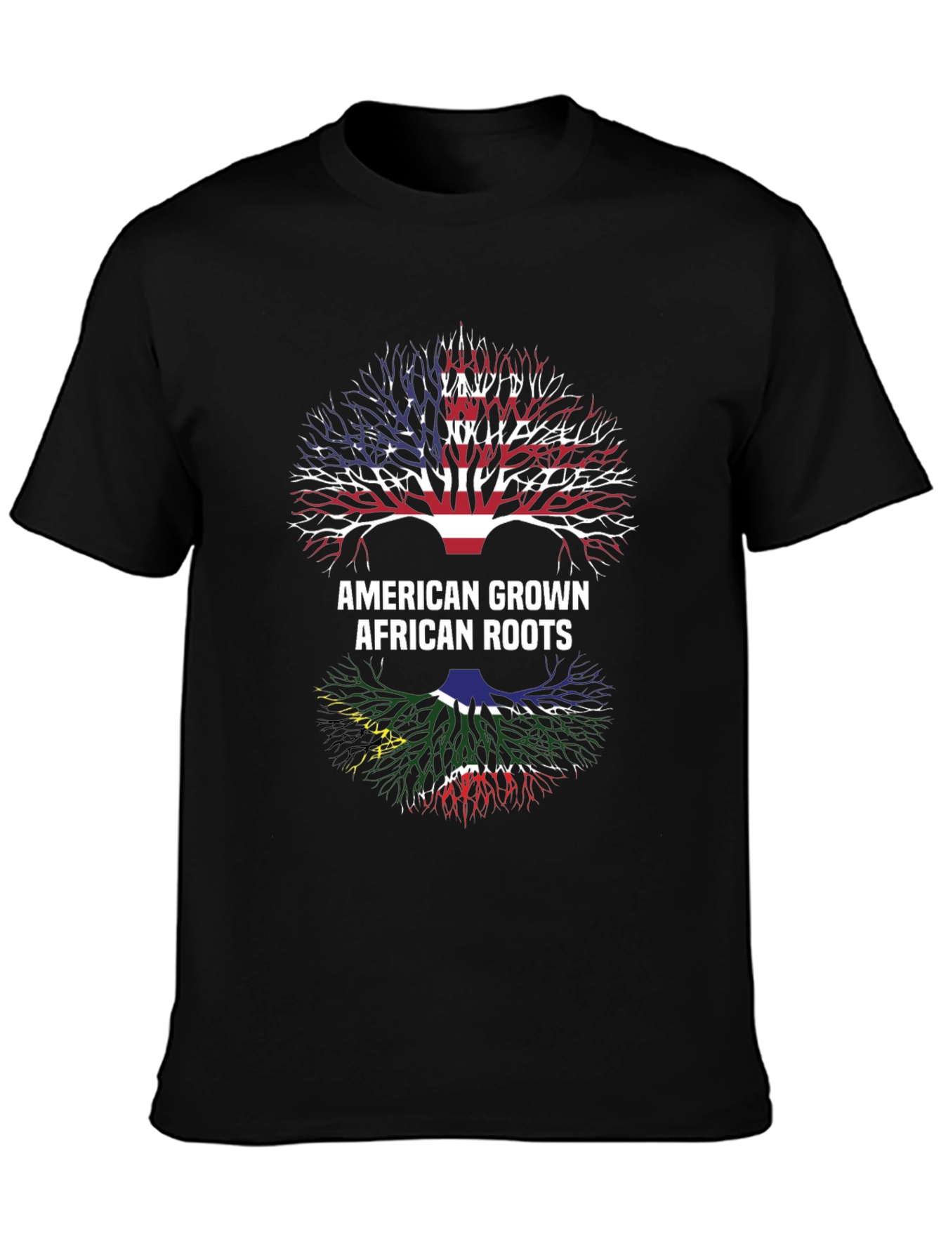 Black American Grown African Roots T-Shirt view 3