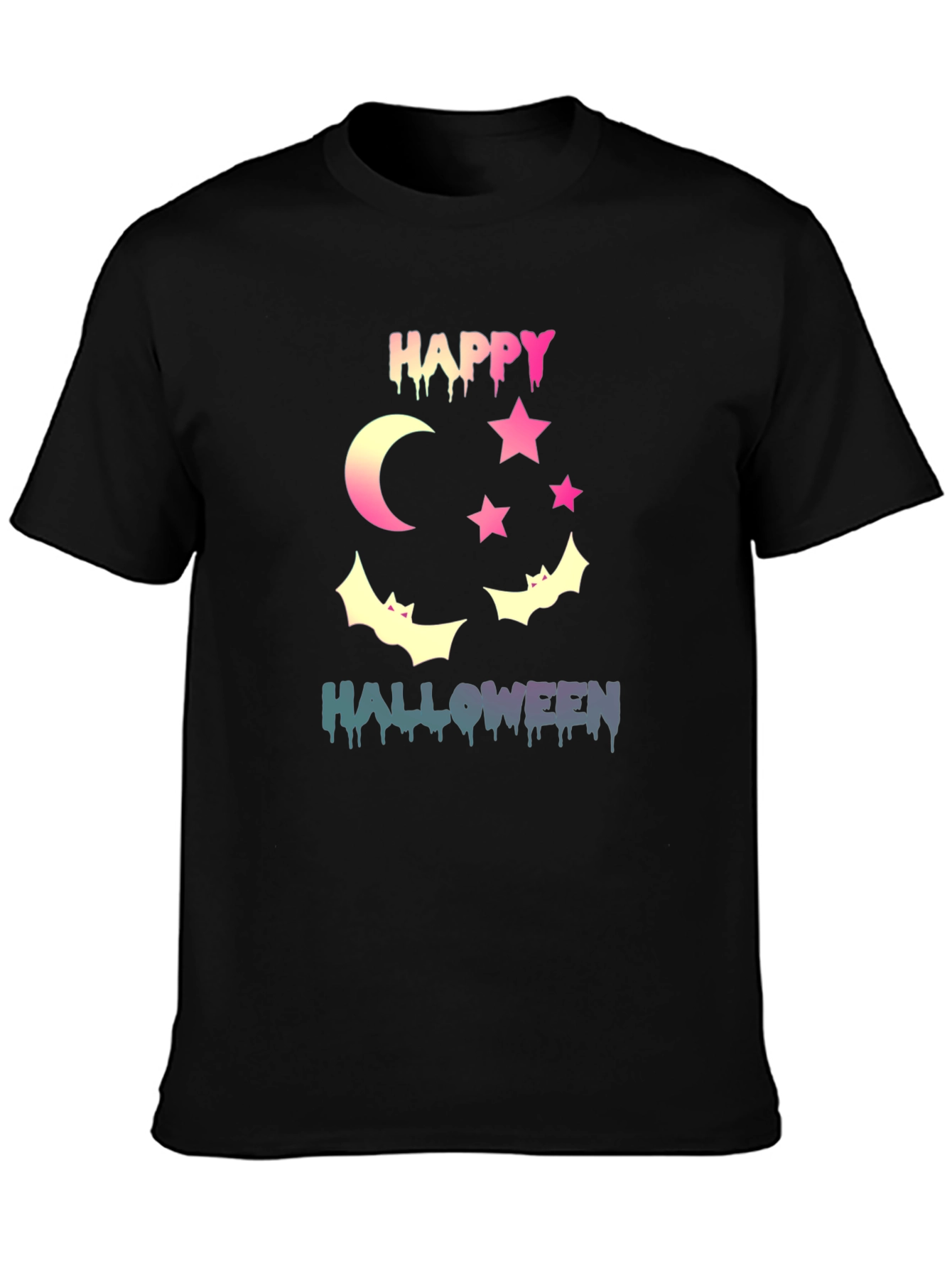 Black Happy Halloween Graphic T-Shirt view 3