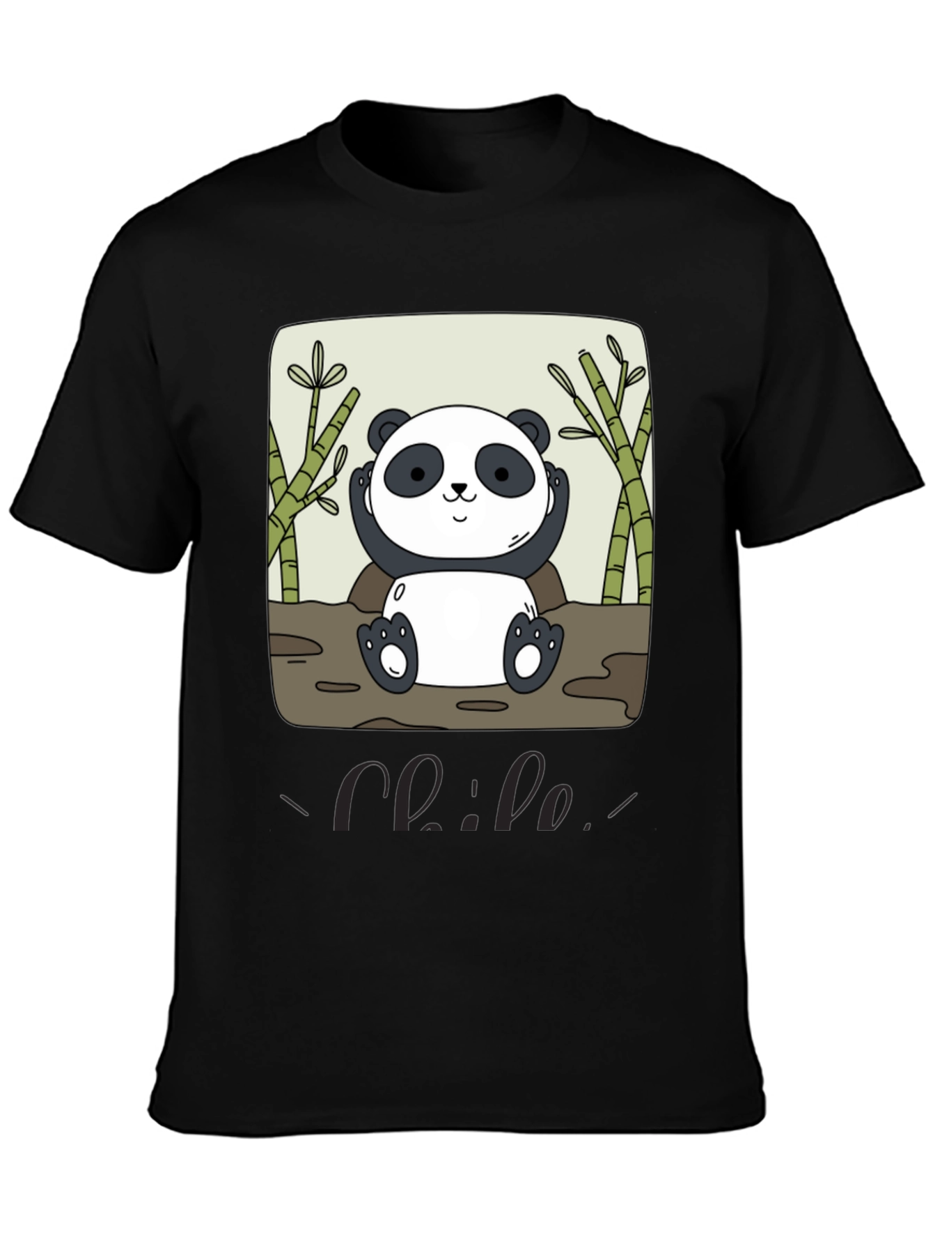 Black Panda Graphic Print T-Shirt - Casual Style view 3
