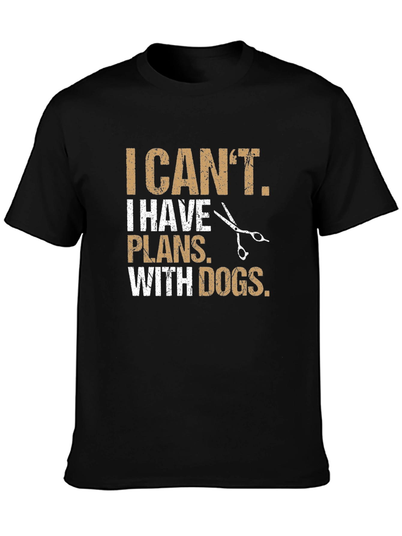 Black Funny Dog Groomer T-Shirt: I Can't, Plans With Dogs view 3