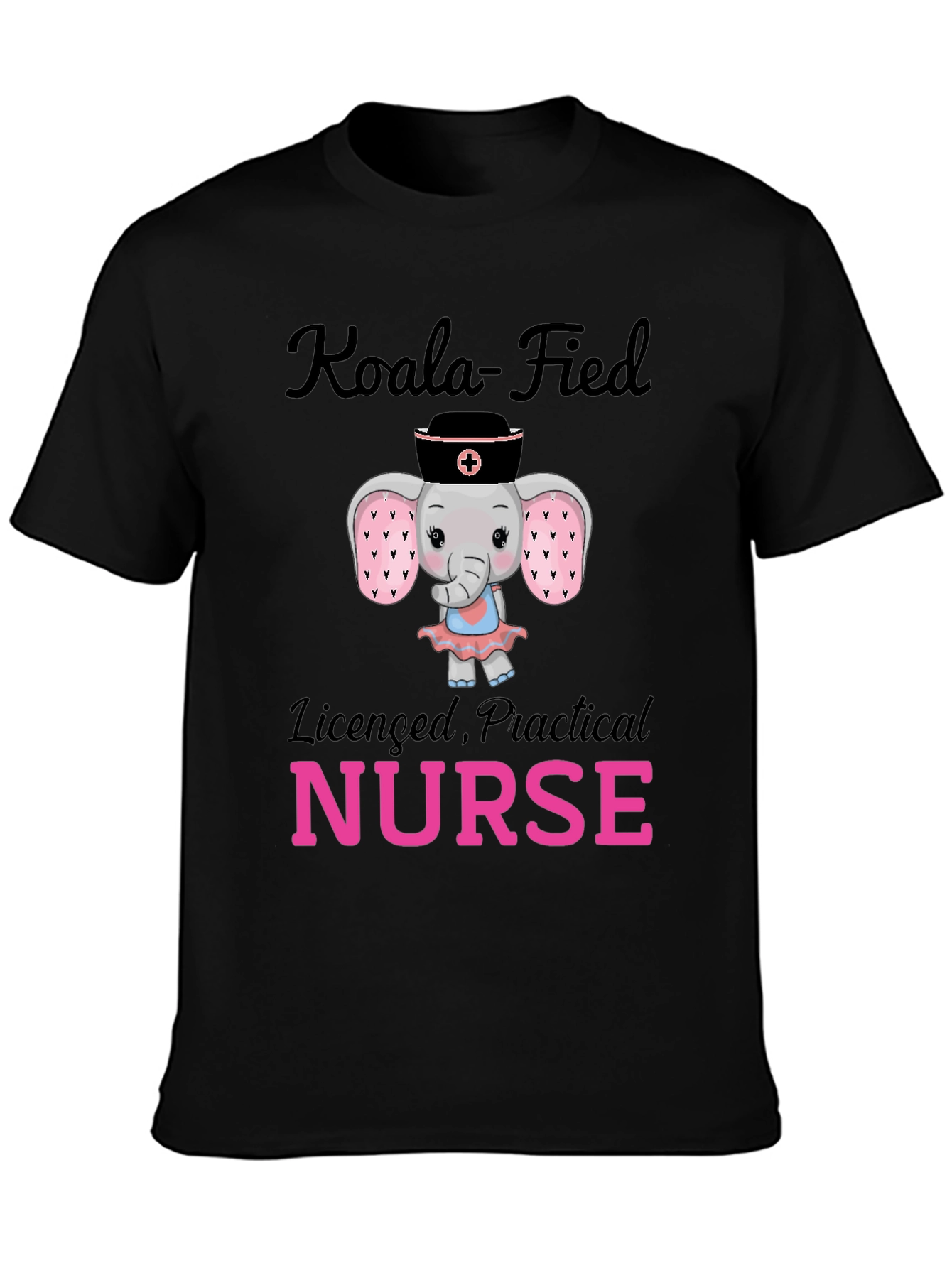Black Koala-Fied Licensed Practical Nurse T-Shirt view 3