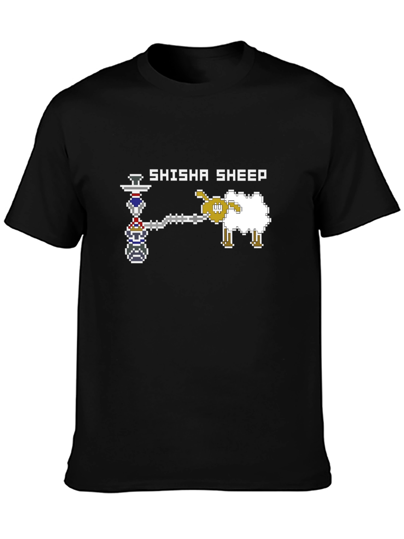 Black Shisha Sheep Graphic Black T-Shirt view 3
