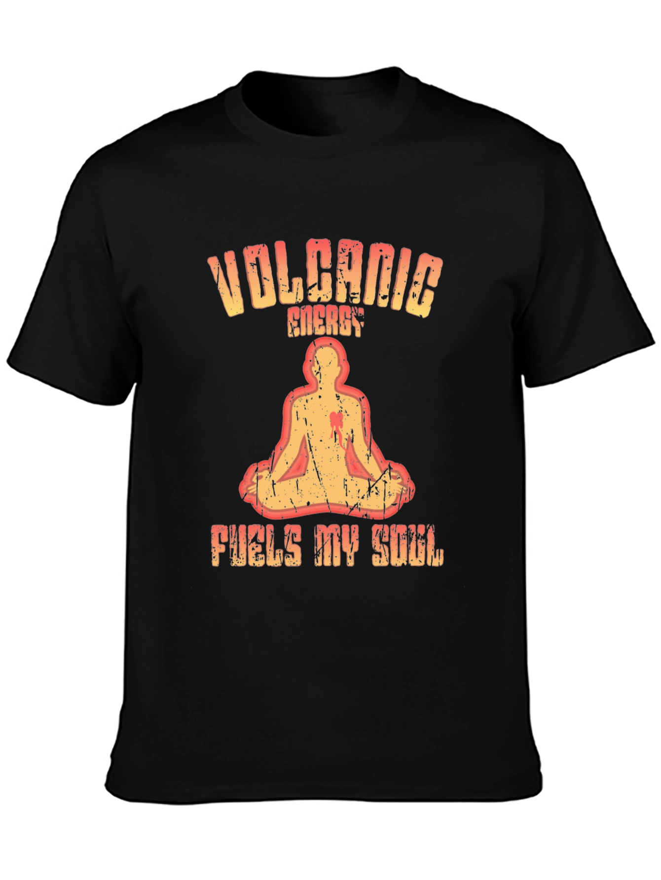Black Volcanic Energy Graphic Tee - Men's Black T-Shirt view 3