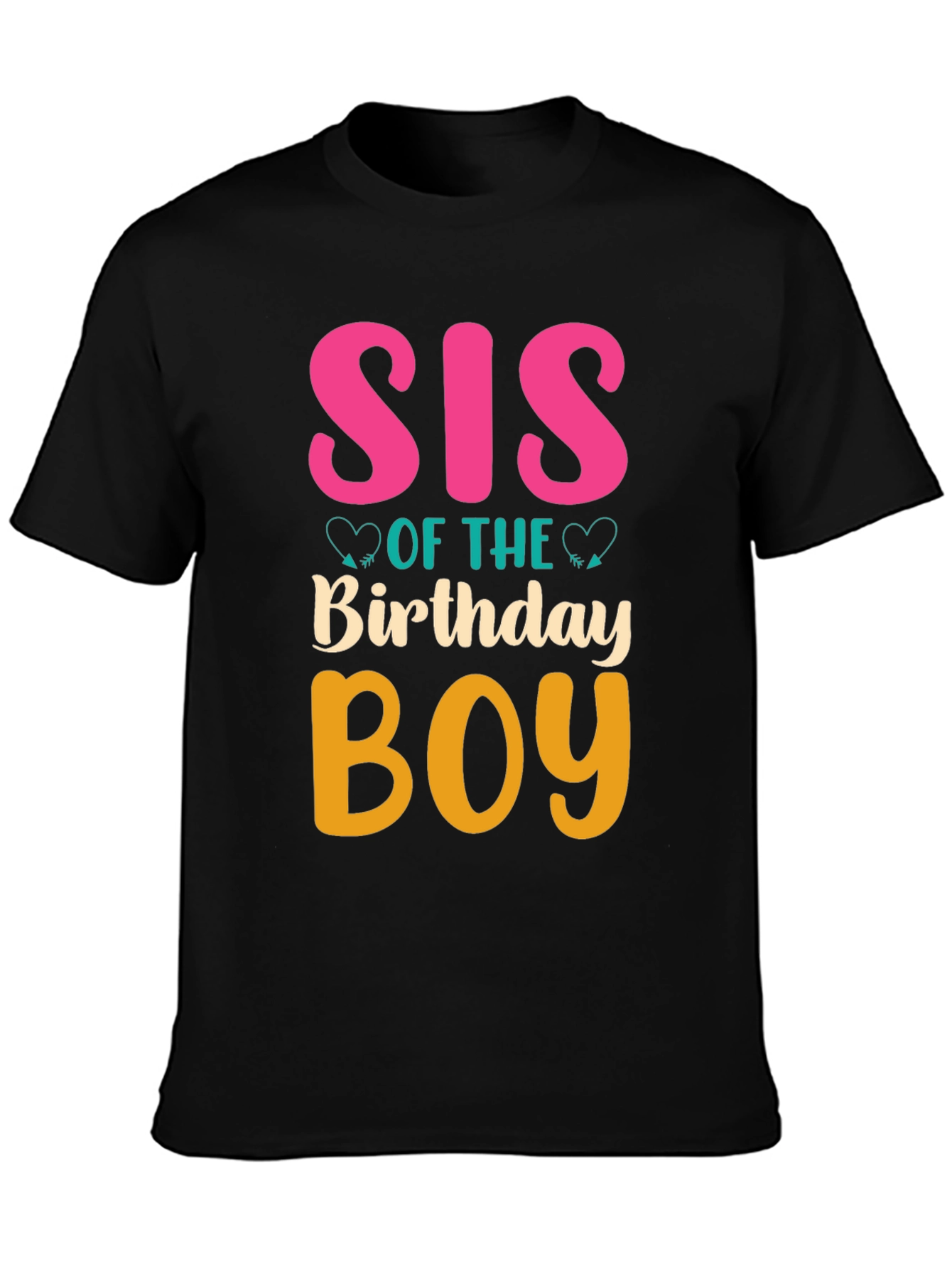 Black Sis of the Birthday Boy T-Shirt view 3