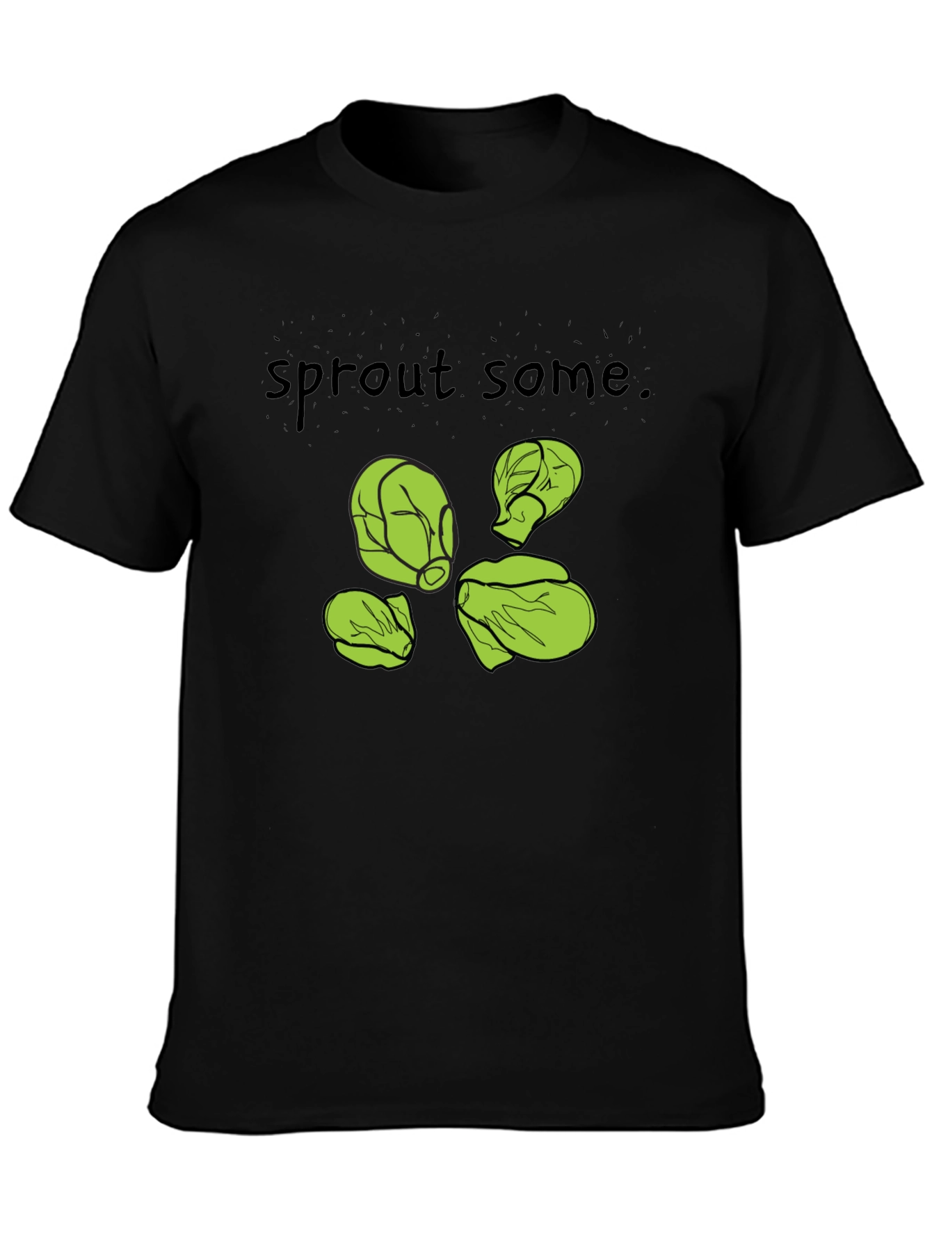Black Sprout Some T-Shirt -  Black, Cotton, Humorous Design view 3