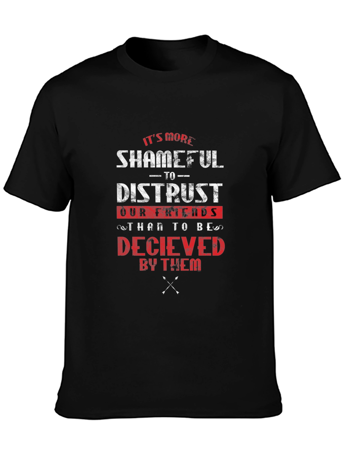 Black Shameful Distrust Graphic Tee view 3