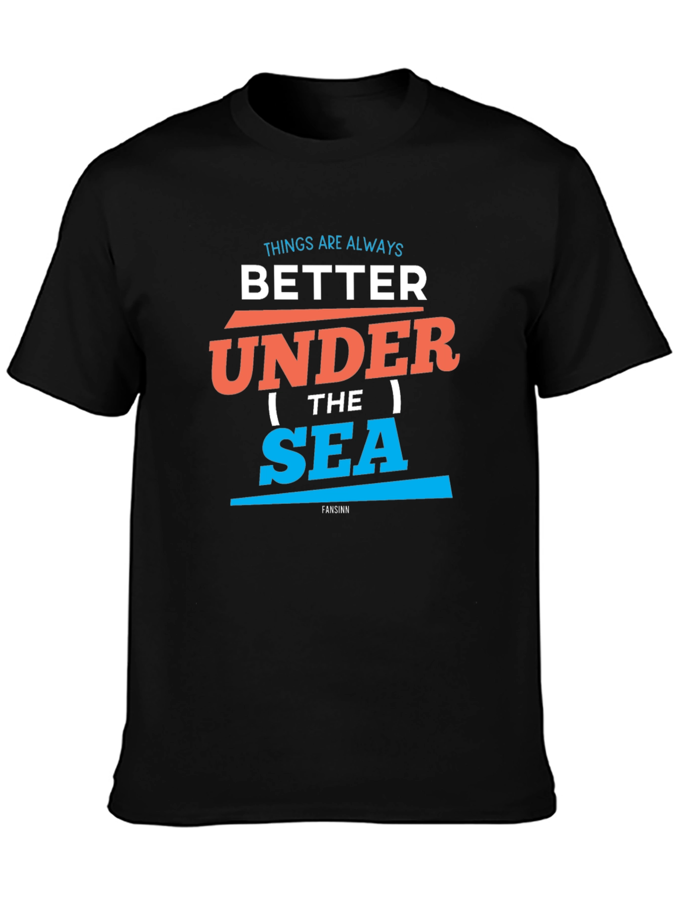 Black Better Under the Sea Graphic Tee - Black Cotton T-Shirt view 3