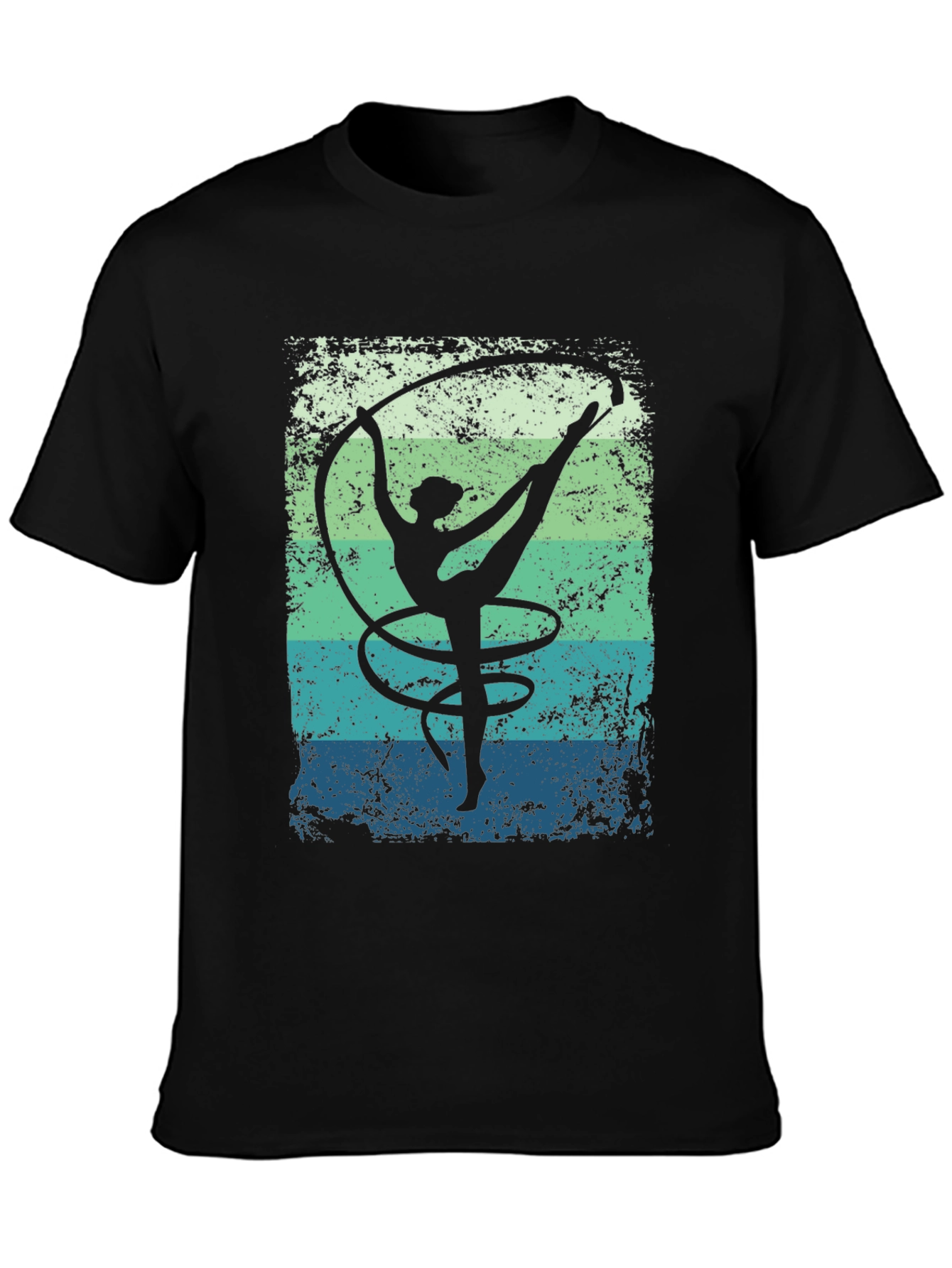 Black Rhythmic Gymnastics T-Shirt Retro Design view 3