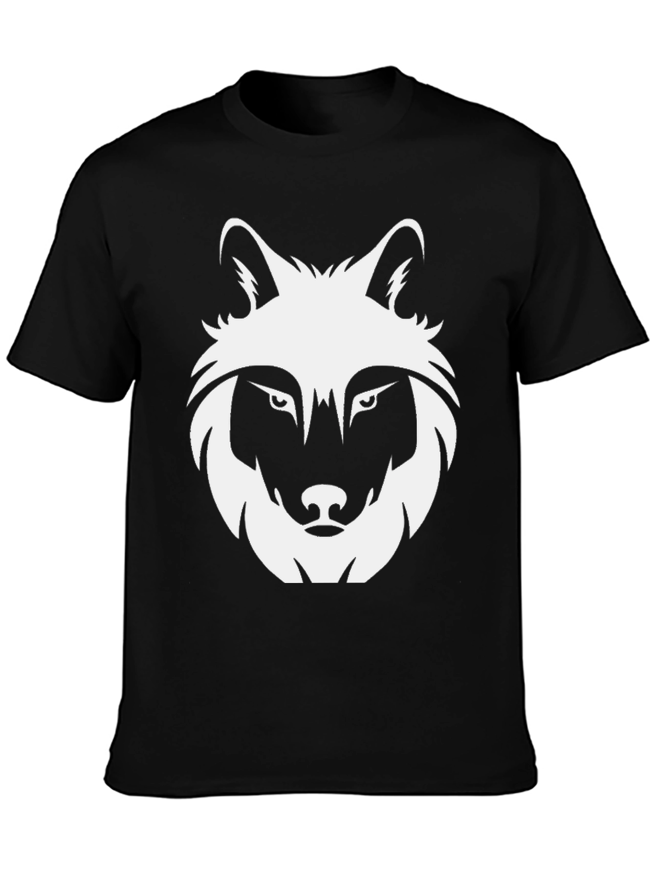 Black Men's Black Wolf Graphic Tee view 3