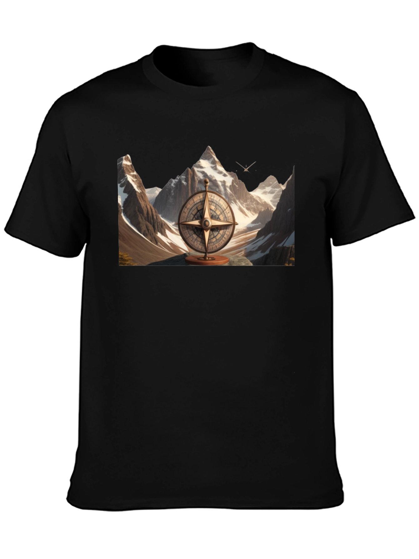 Black Compass Mountain Graphic Tee view 3